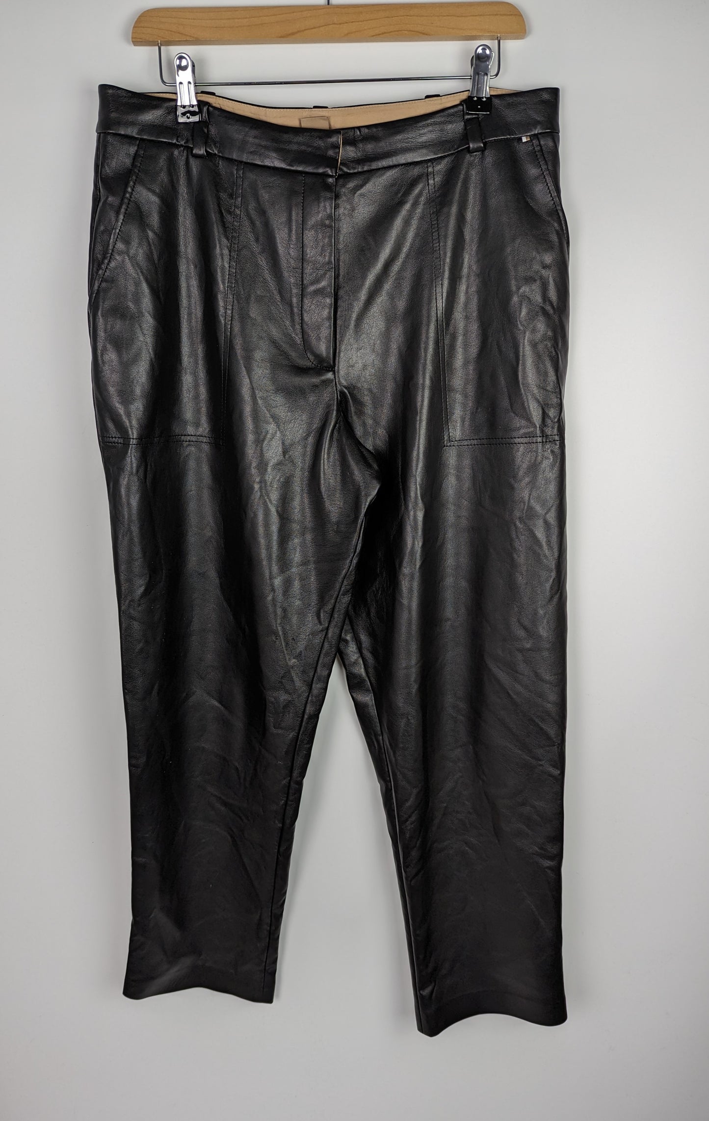 BOSS Tacora Faux Leather Trousers - Black