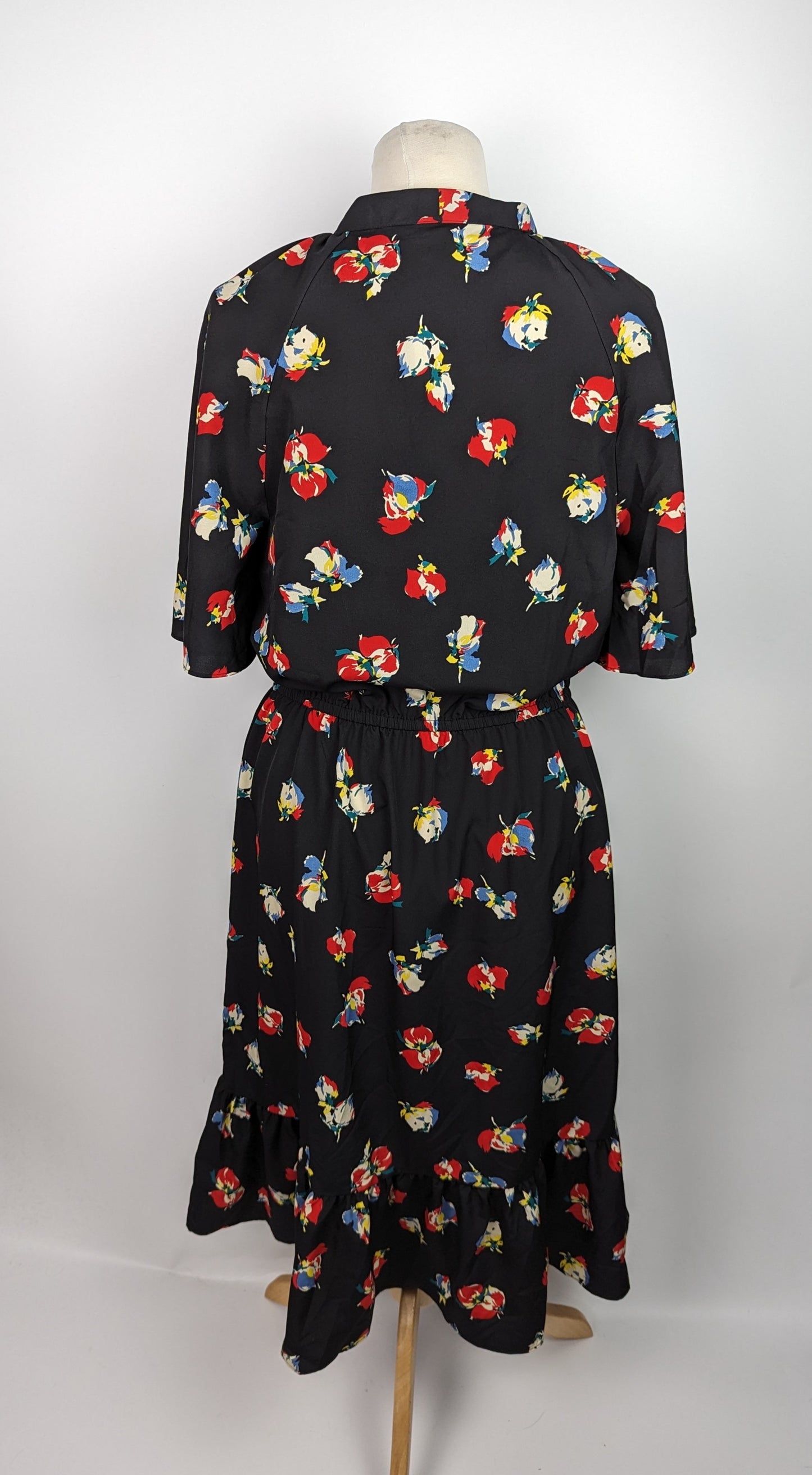 Lauren Ralph Lauren Sherolynn Floral Crepe Tie-Neck Dress - Black