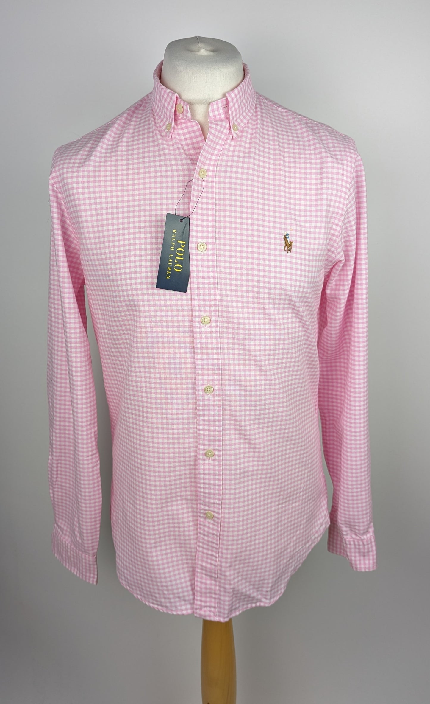 POLO RALPH LAUREN Long Sleeve Check Shirt - Pink / White