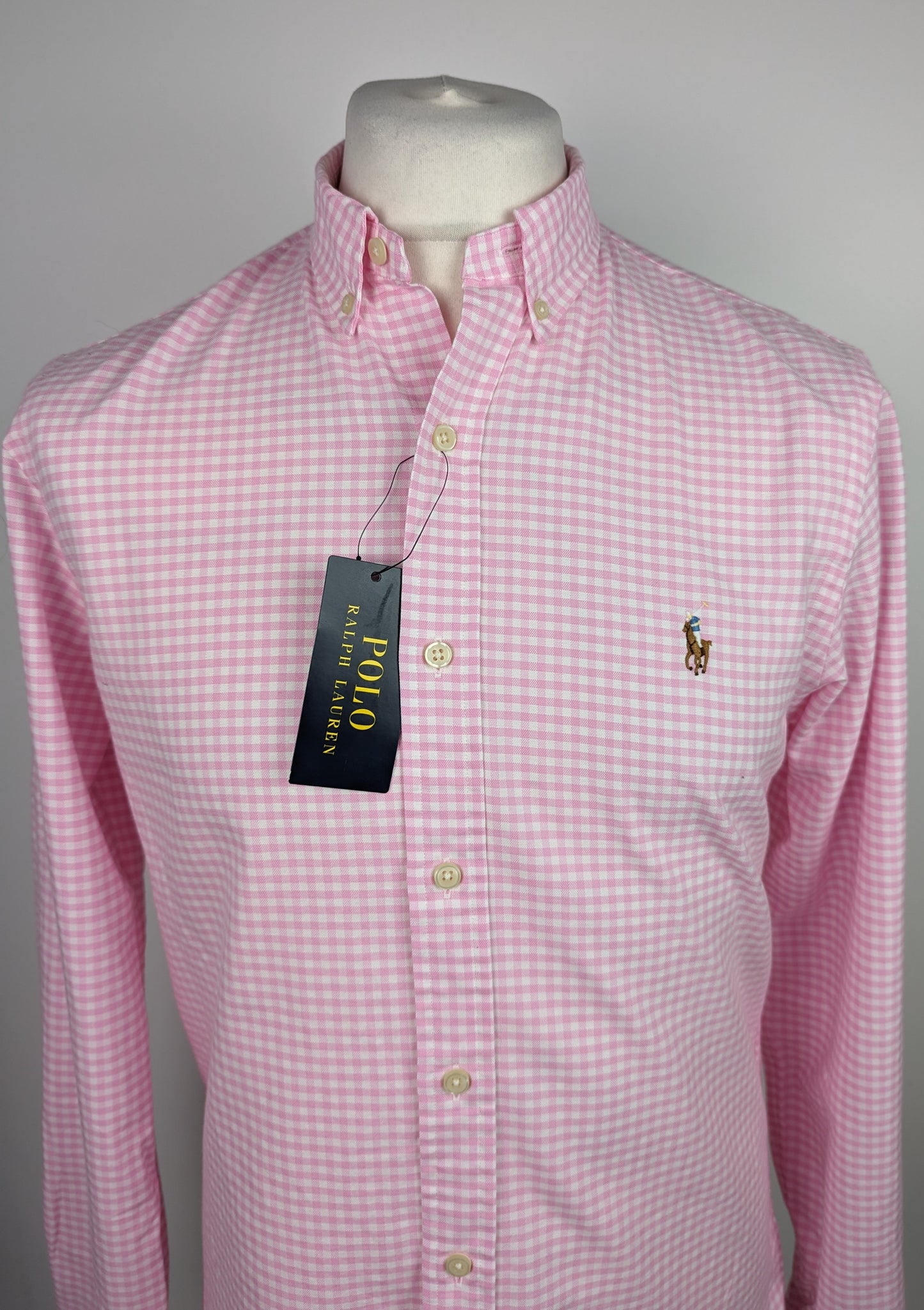 POLO RALPH LAUREN Long Sleeve Check Shirt - Pink / White