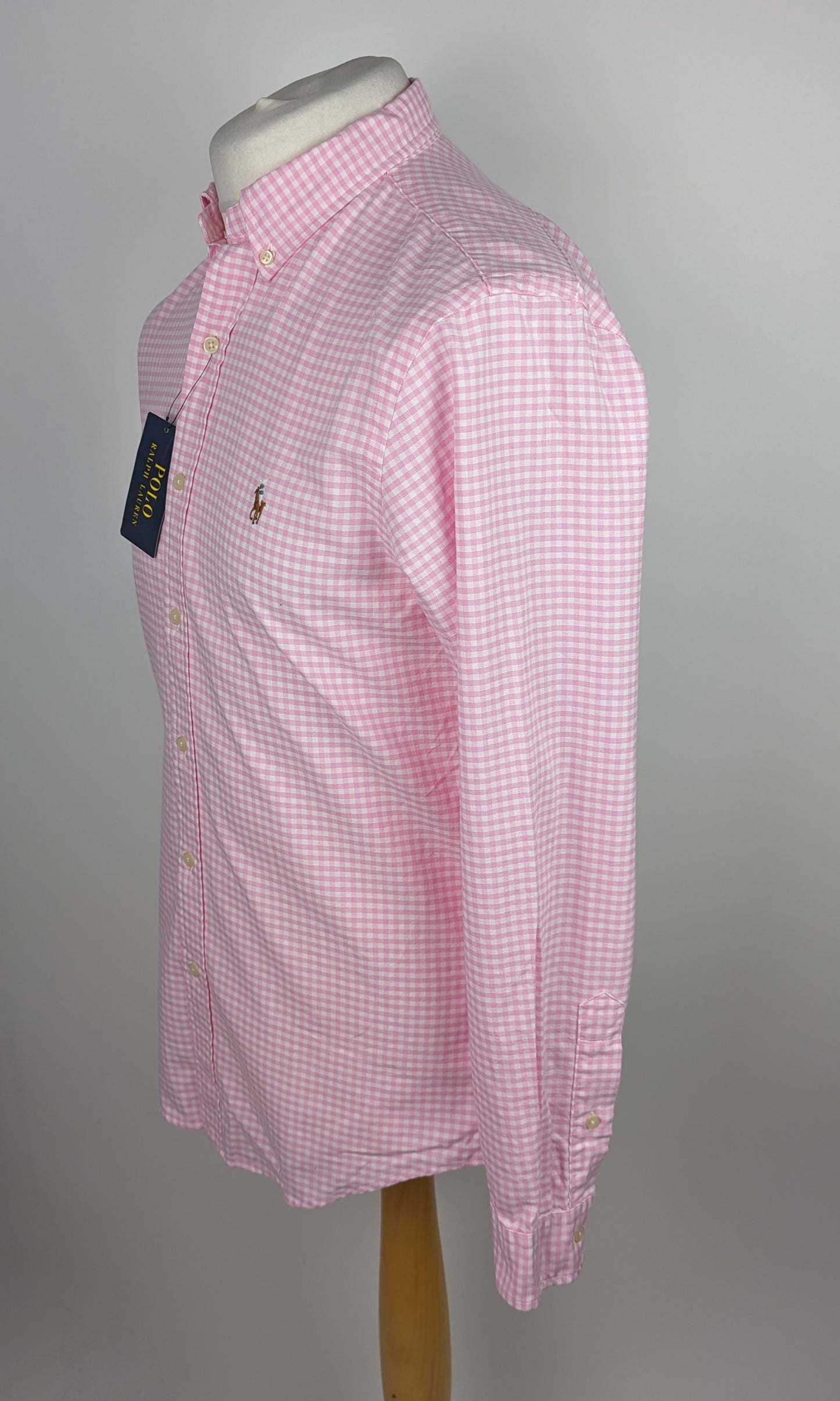 POLO RALPH LAUREN Long Sleeve Check Shirt - Pink / White