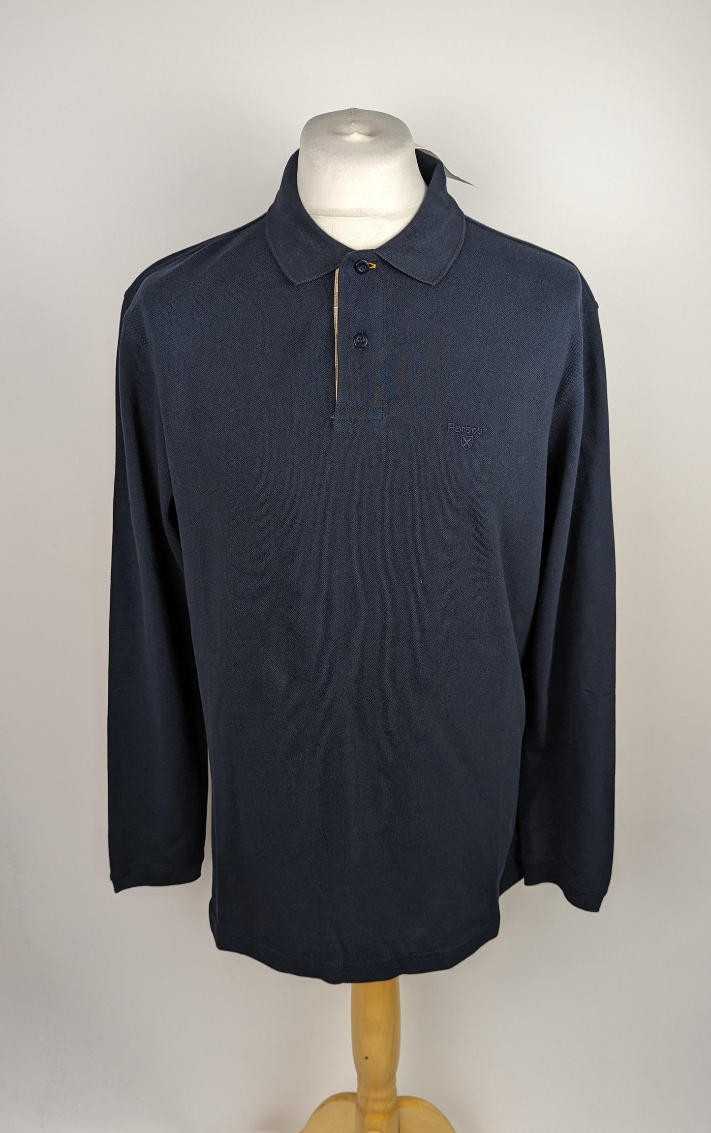 Barbour Long Sleeve Sports Polo Top - Navy