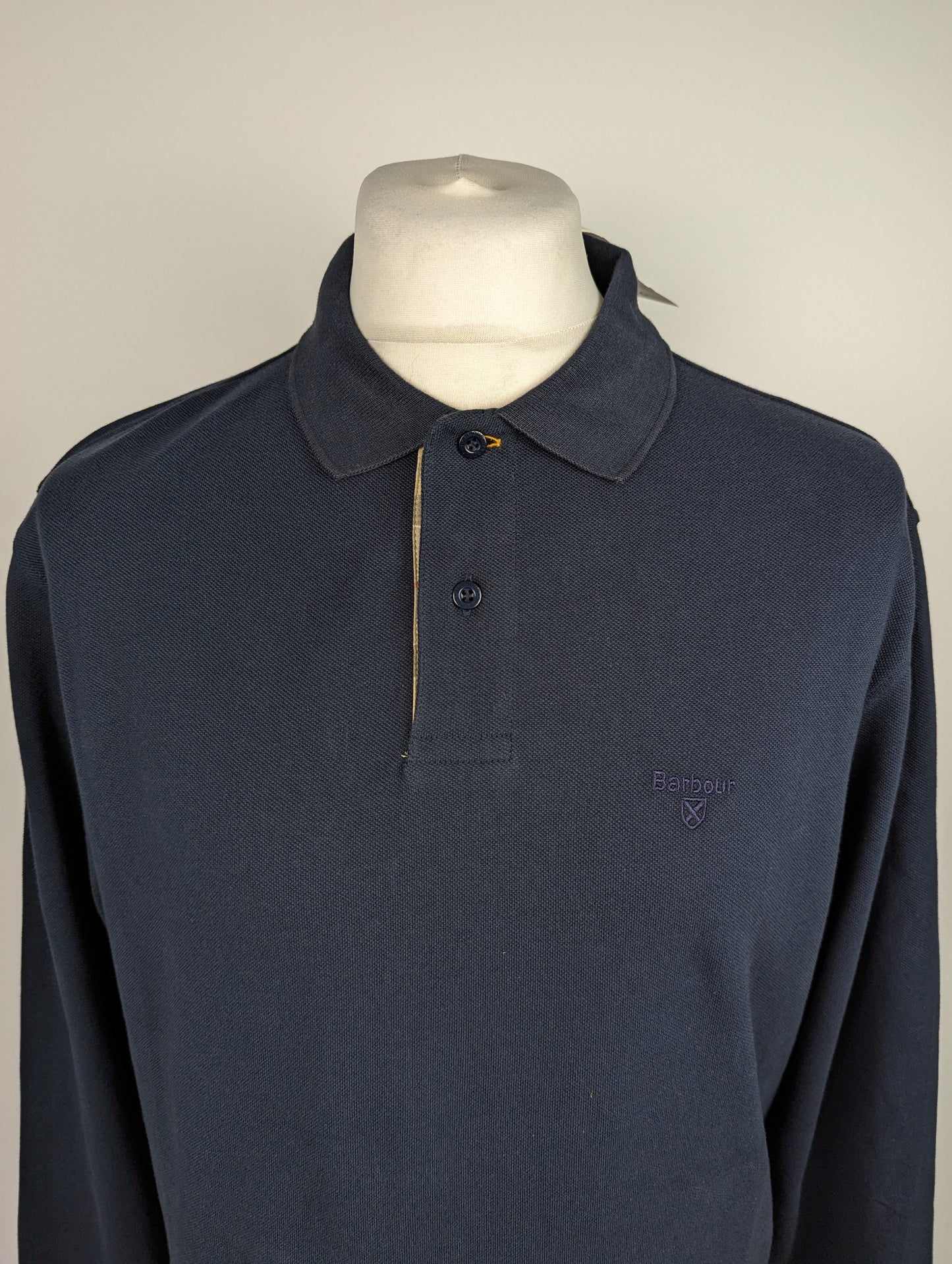 Barbour Long Sleeve Sports Polo Top - Navy