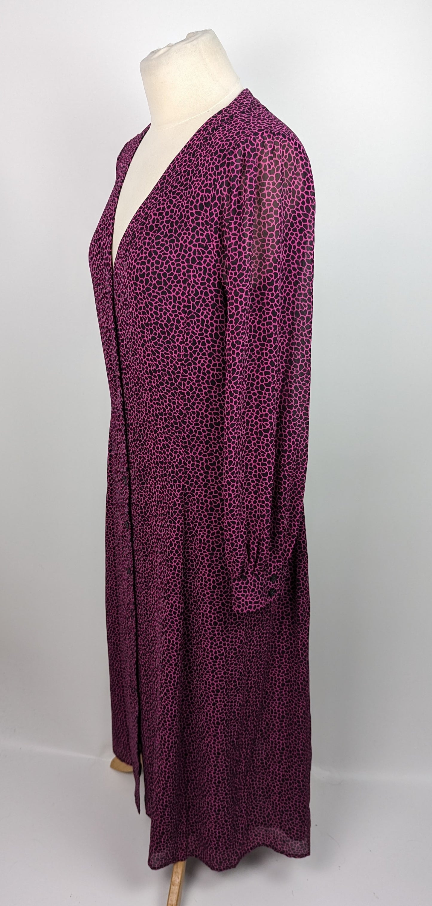 MICHAEL KORS Giraffe Print Georgette Dress - Pink / Black