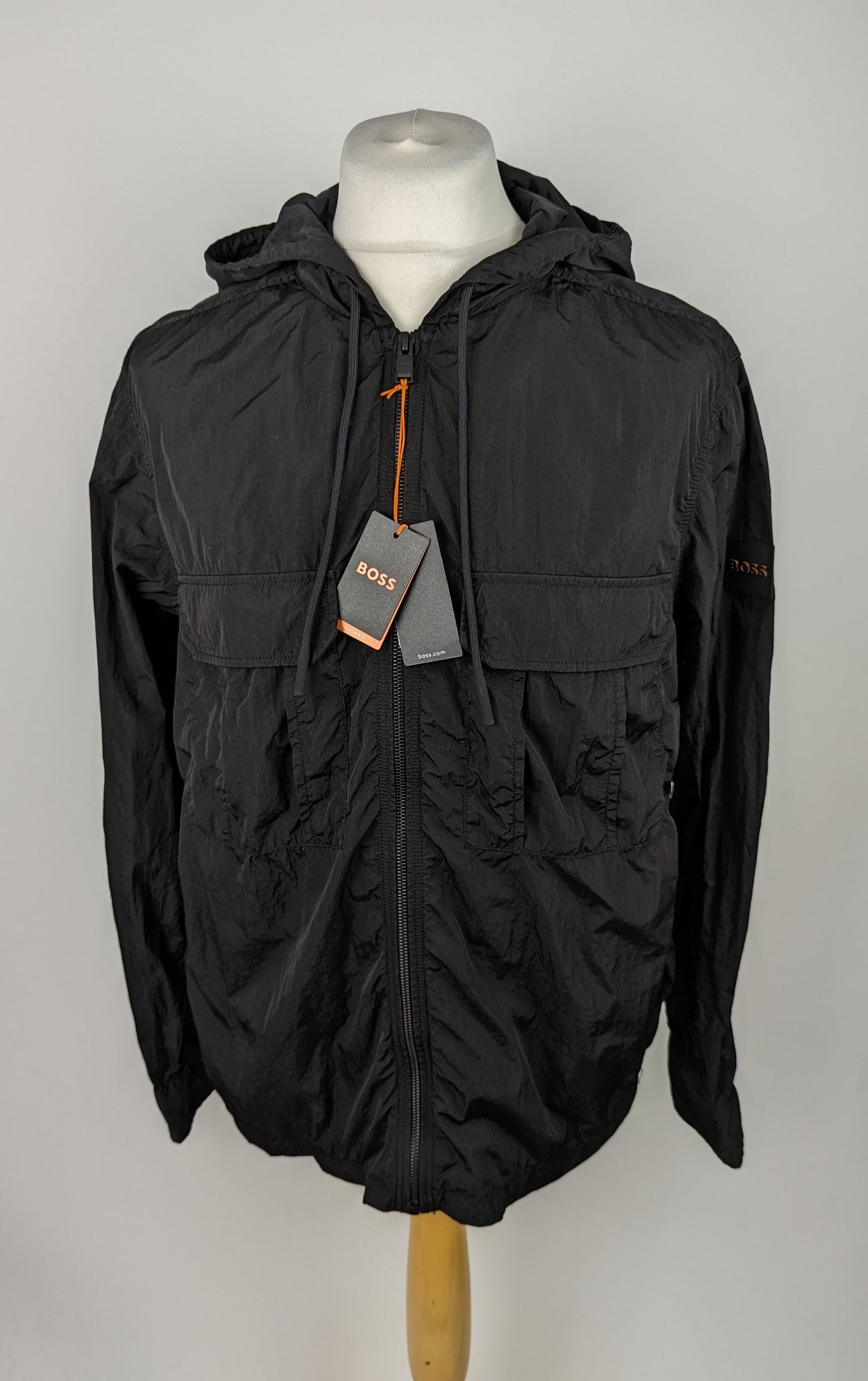 BOSS Laphood Hooded Overshirt - Black