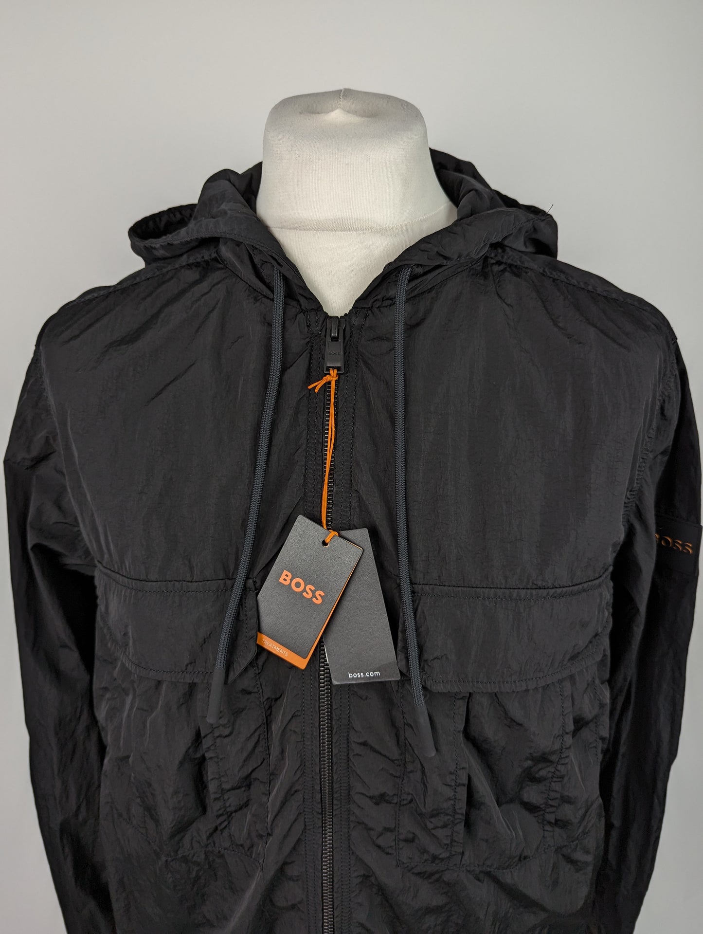 BOSS Laphood Hooded Overshirt - Black