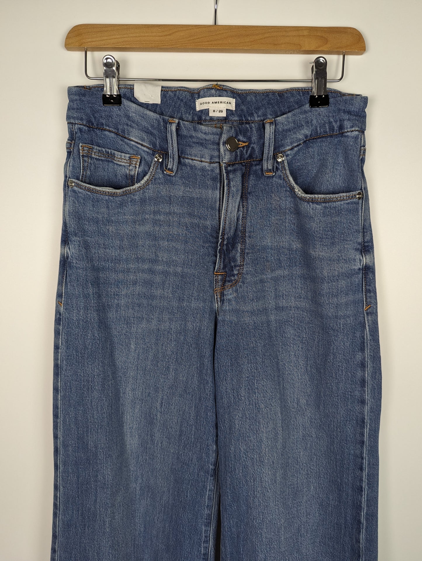 GOOD AMERICAN Good Waist Palazzo Jeans - Blue