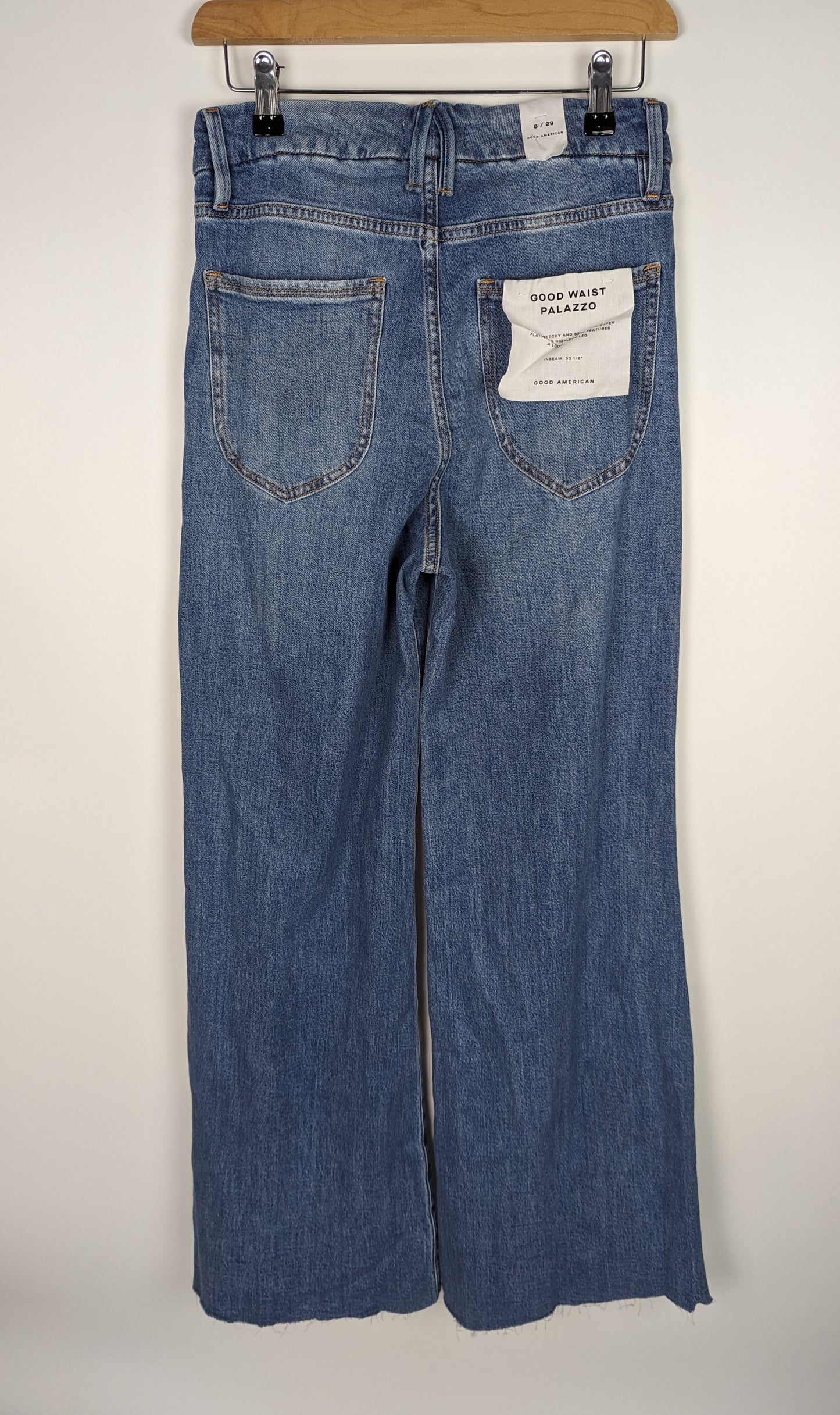 GOOD AMERICAN Good Waist Palazzo Jeans - Blue