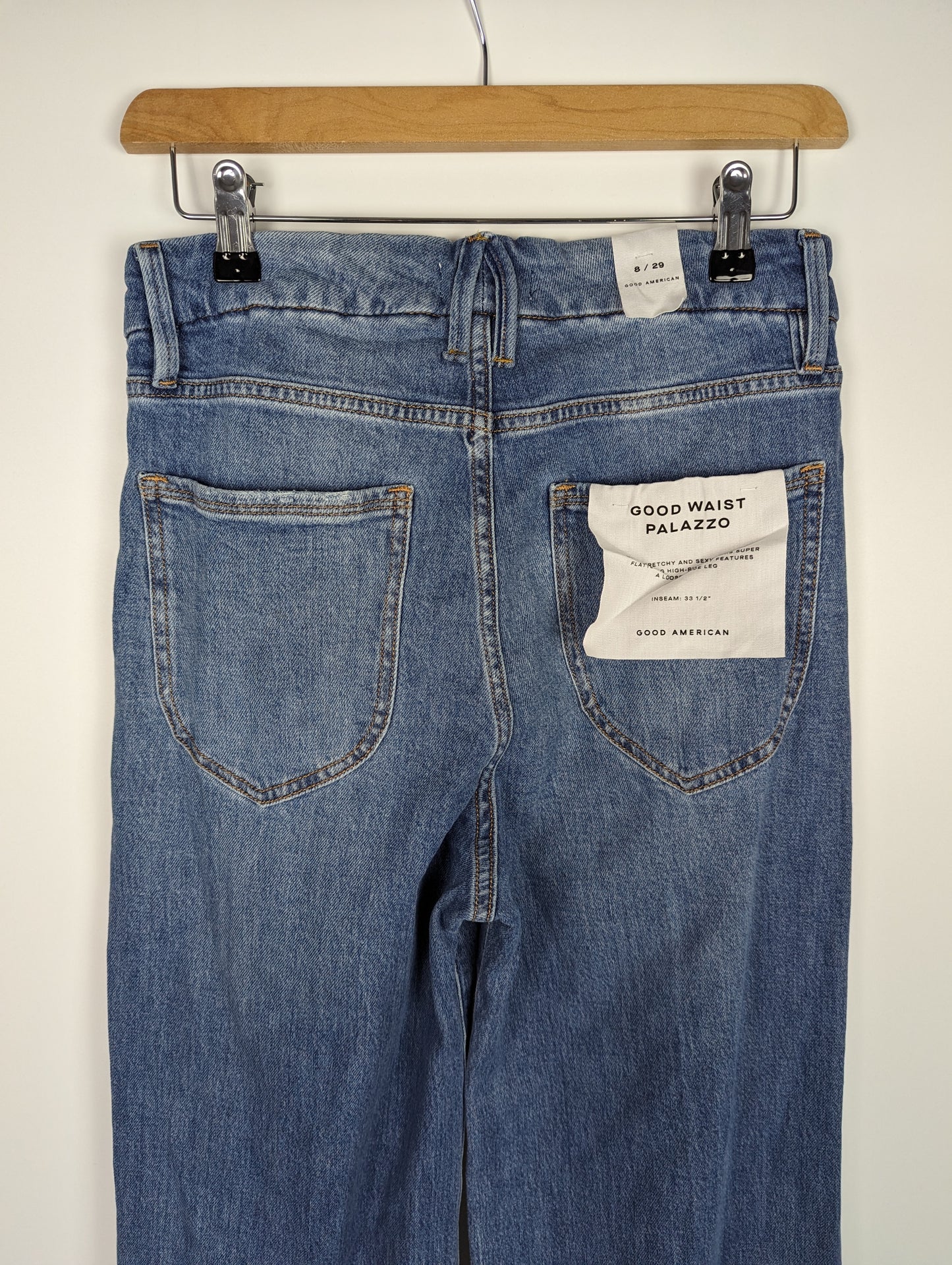 GOOD AMERICAN Good Waist Palazzo Jeans - Blue