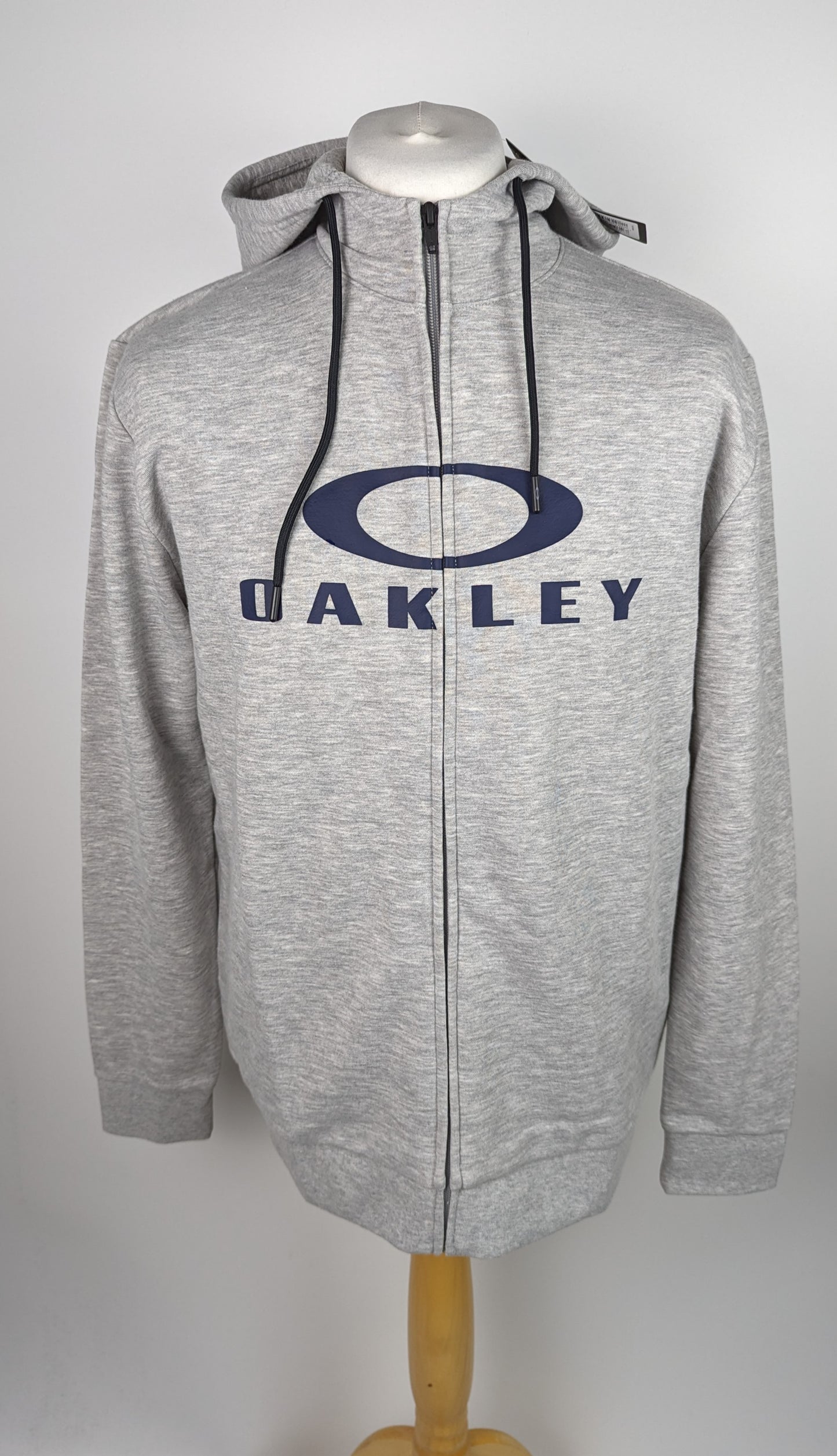 OAKLEY Mens Bark Zip Hoodie - Grey / Navy