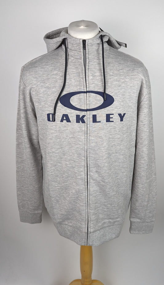 OAKLEY Mens Bark Zip Hoodie - Grey / Navy