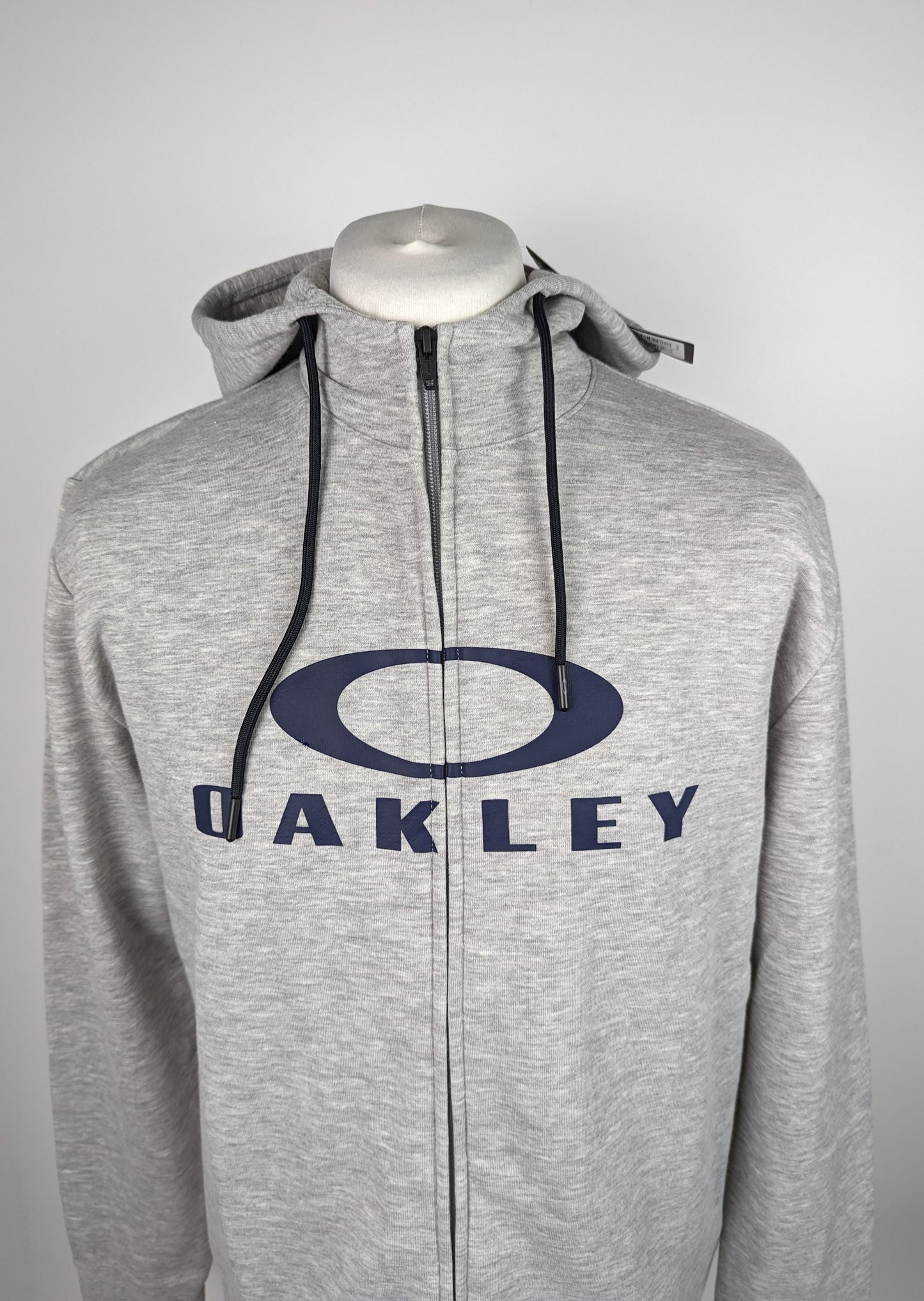 OAKLEY Mens Bark Zip Hoodie - Grey / Navy