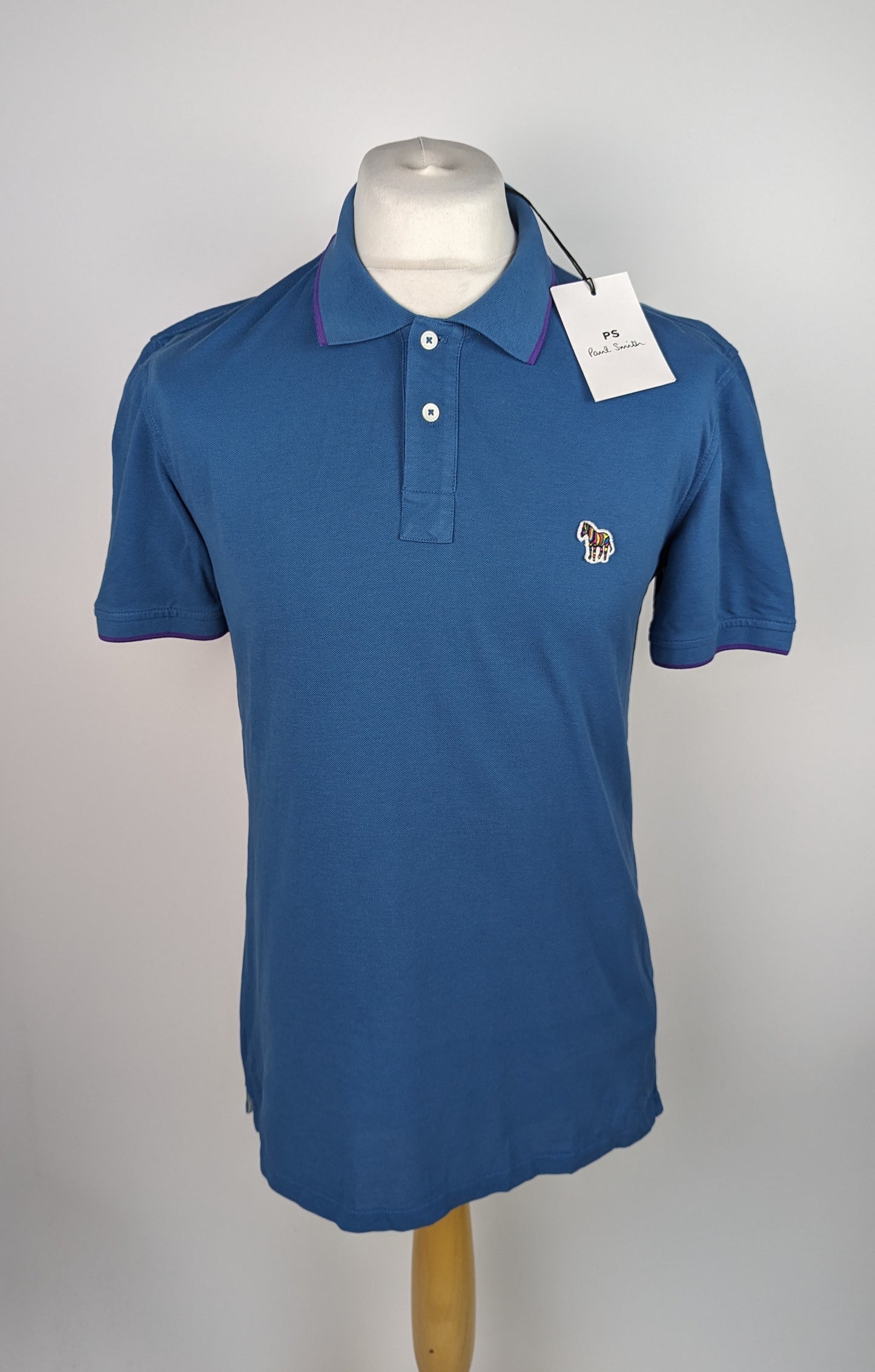 PS PAUL SMITH Zebra Tipping Polo Shirt - Blue