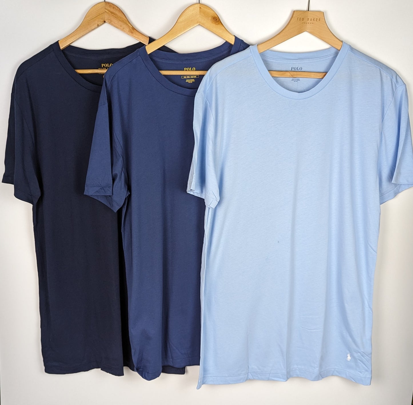 RALPH LAUREN Mens 3 Pack T Shirts - Shades of Blue