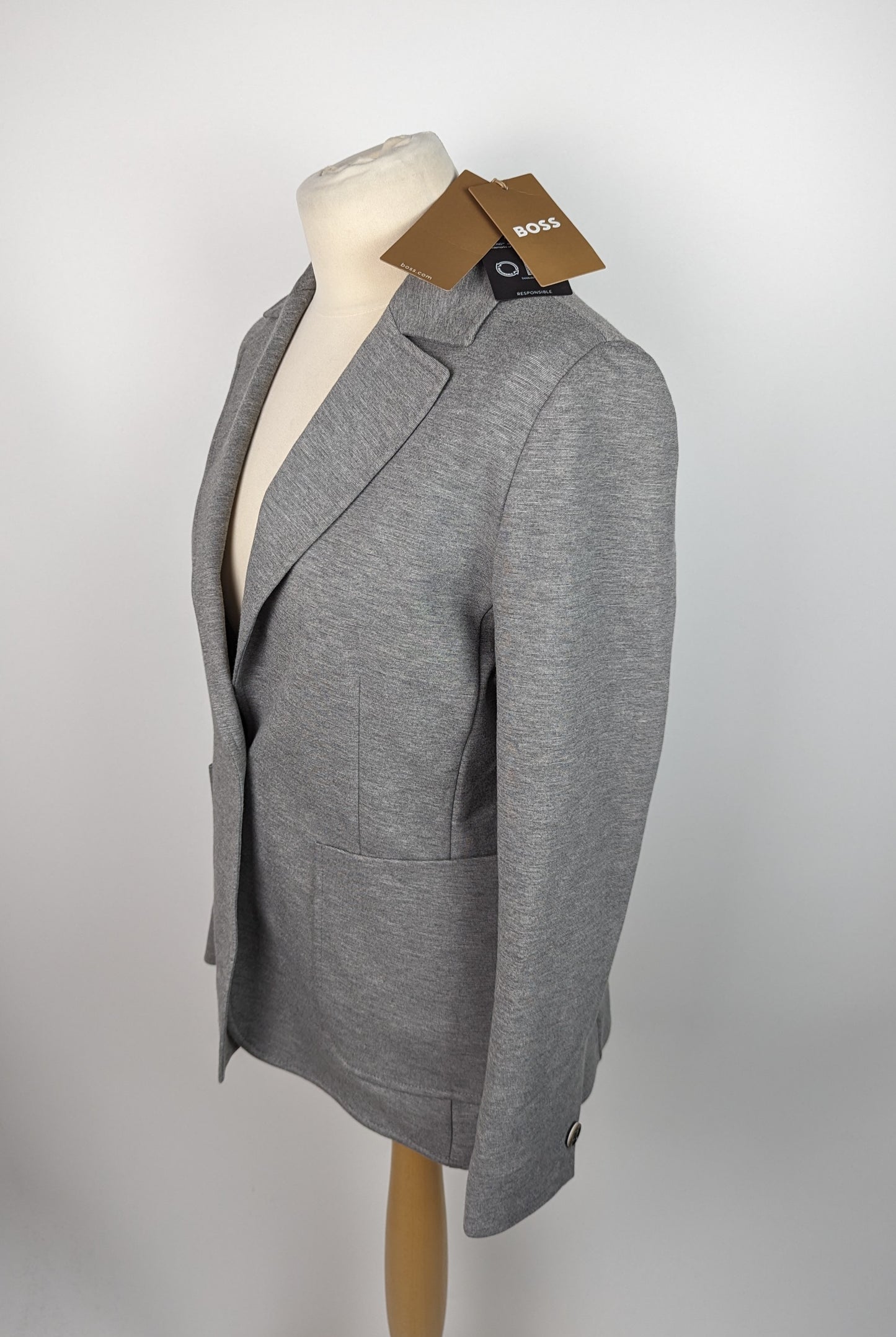 BOSS Womens Japasa Knit Blazer Jacket - Grey