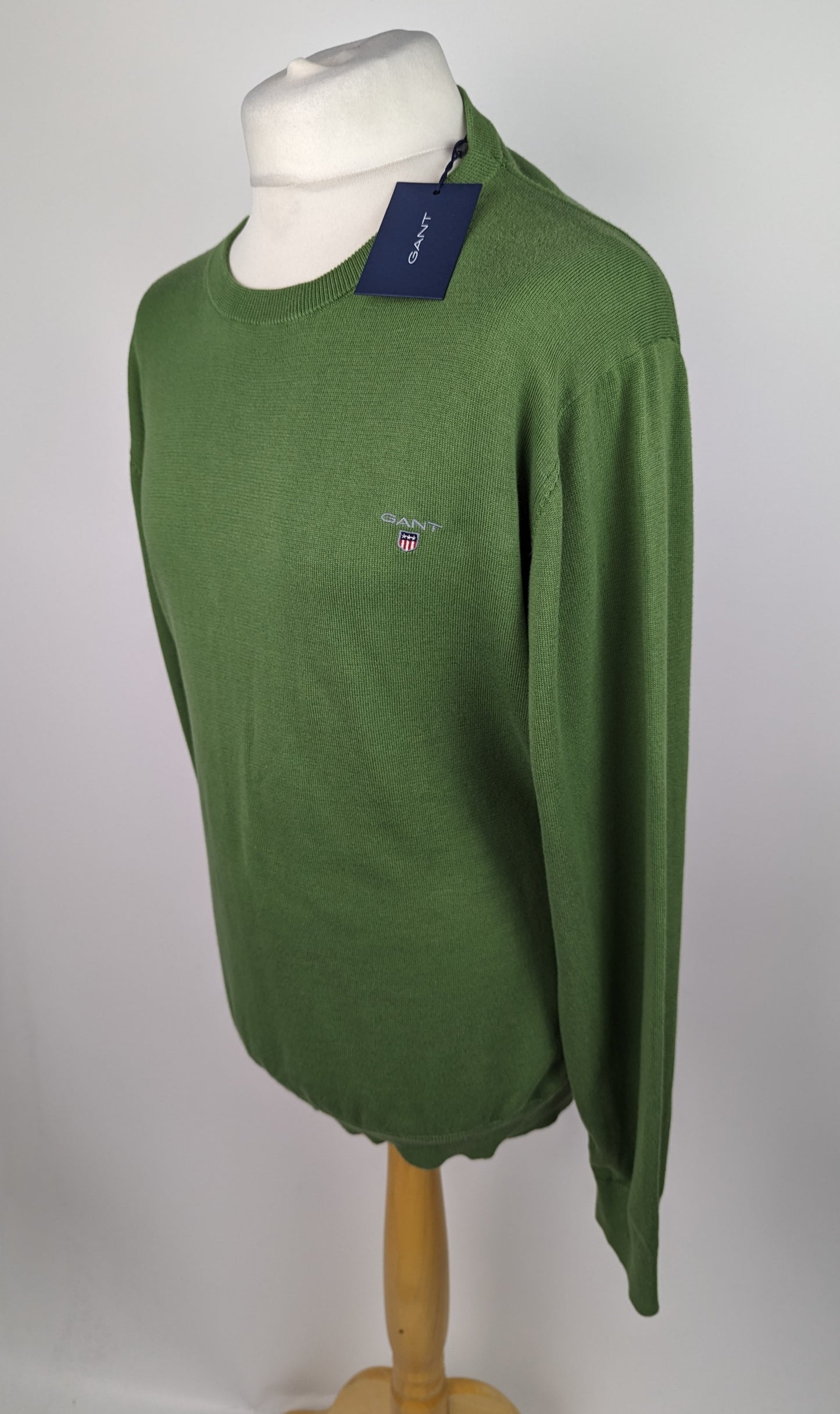 GANT Classic Cotton Crew Neck Jumper - Leaf Green