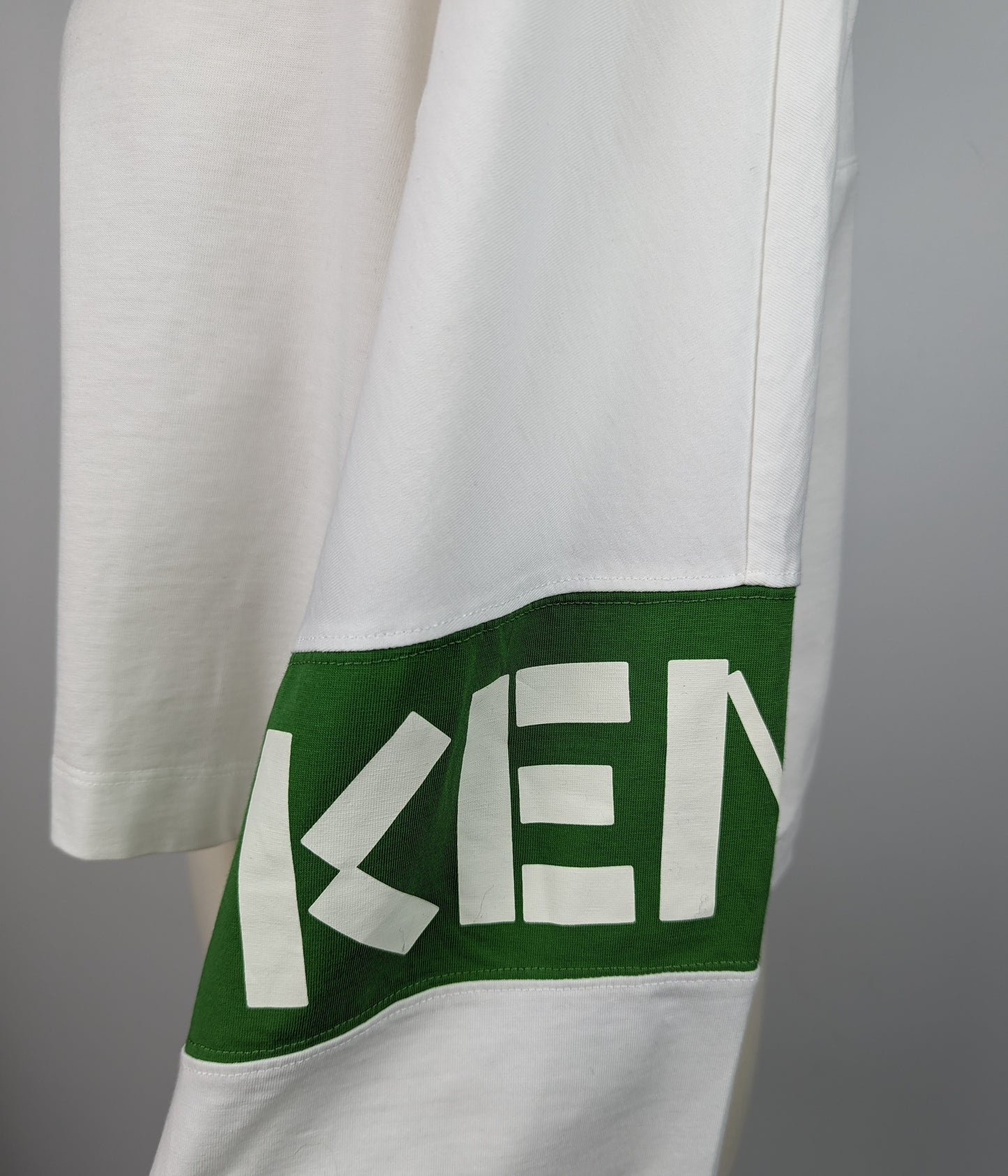 KENZO Womens Cropped Tee - White / Green