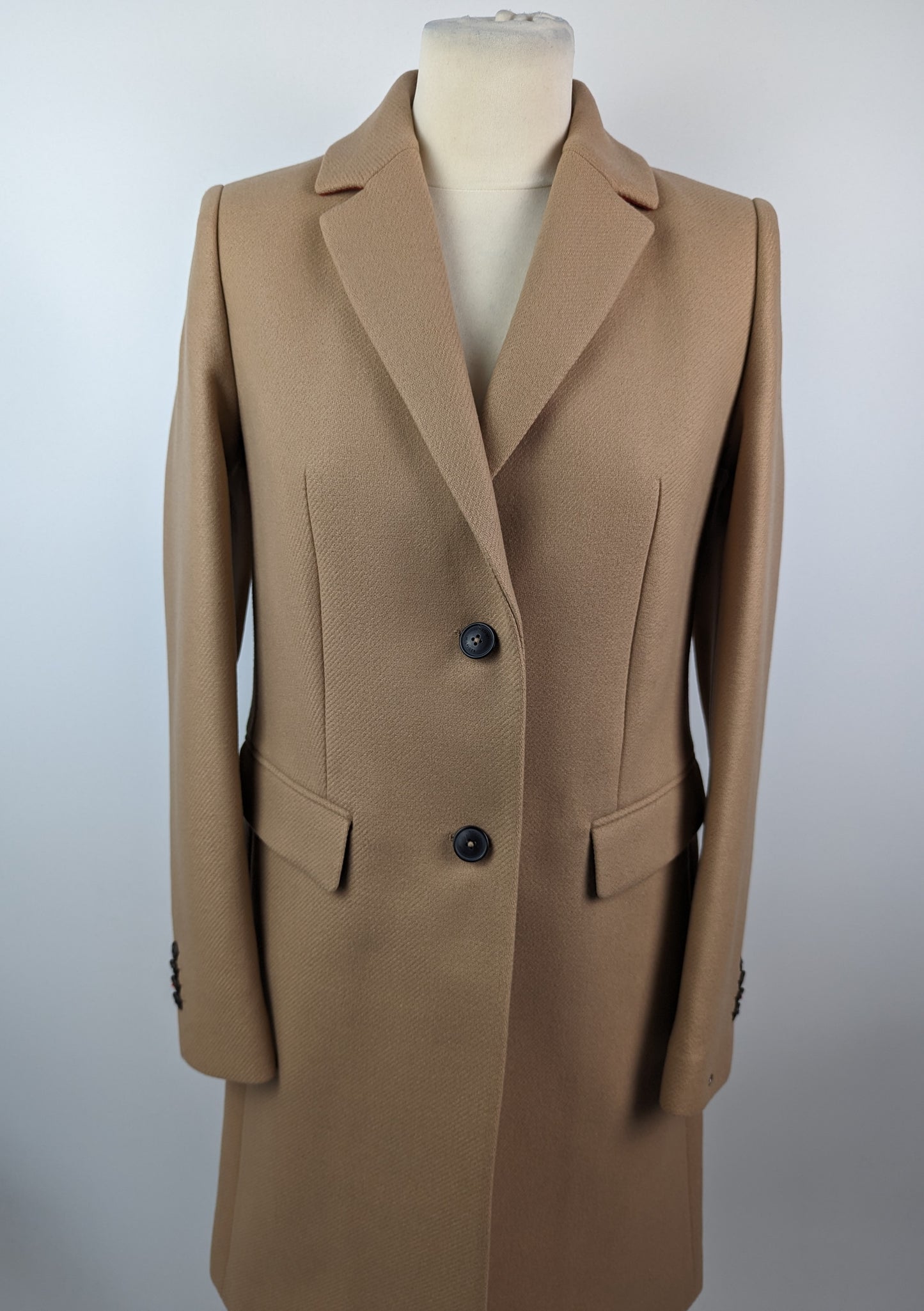 Tommy Hilfiger Women's Essential Wool Blend Overcoat - Khaki Tan