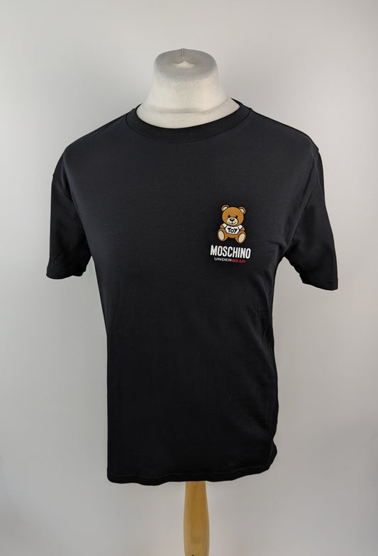 MOSCHINO Mens Small Bear T Shirt - Black