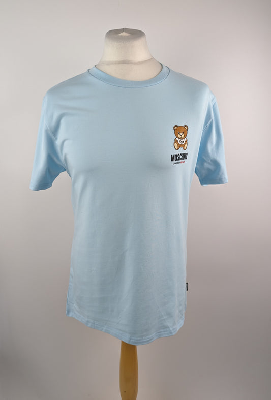 MOSCHINO Mens Small Bear T Shirt - Blue