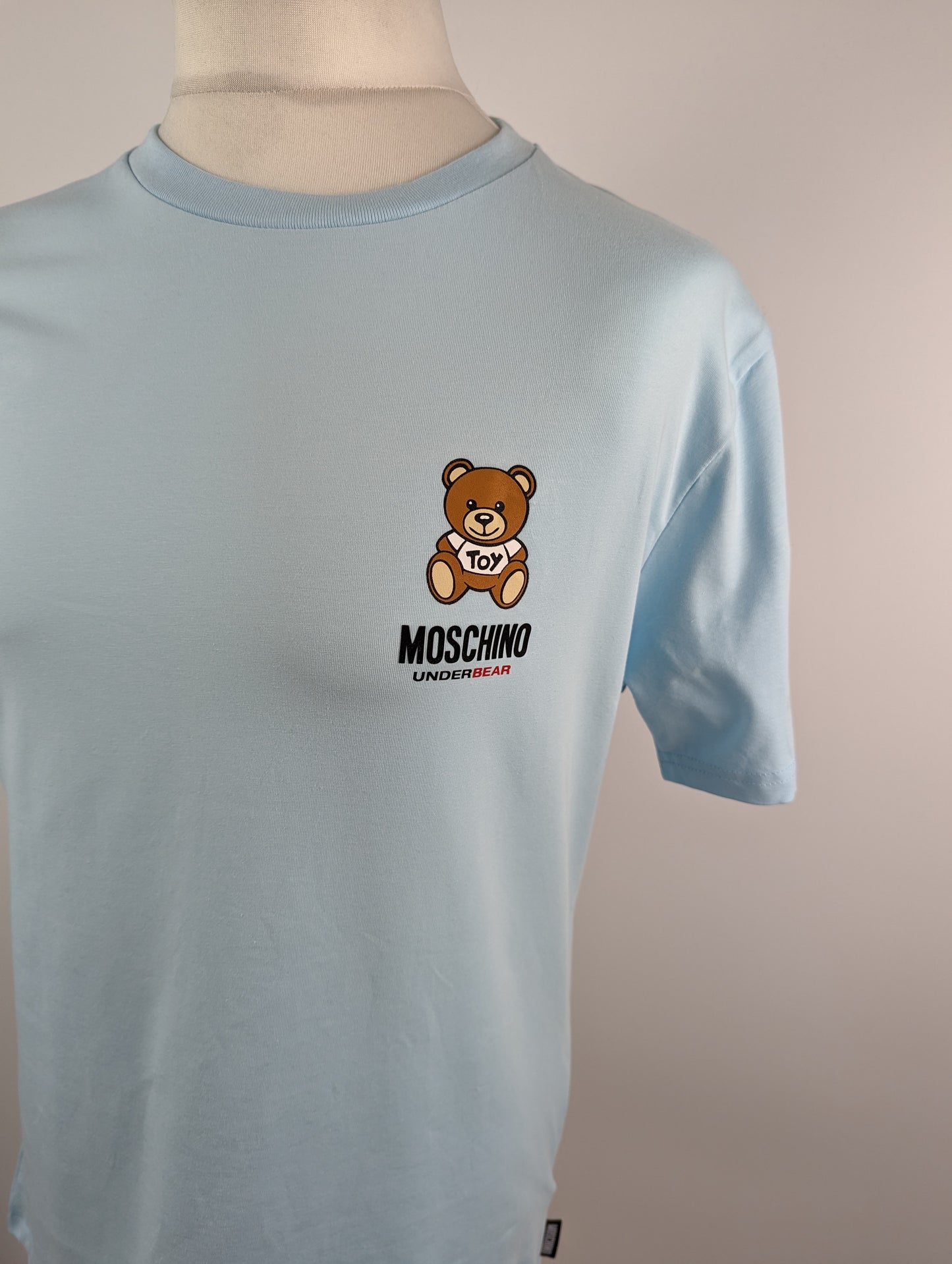 MOSCHINO Mens Small Bear T Shirt - Blue