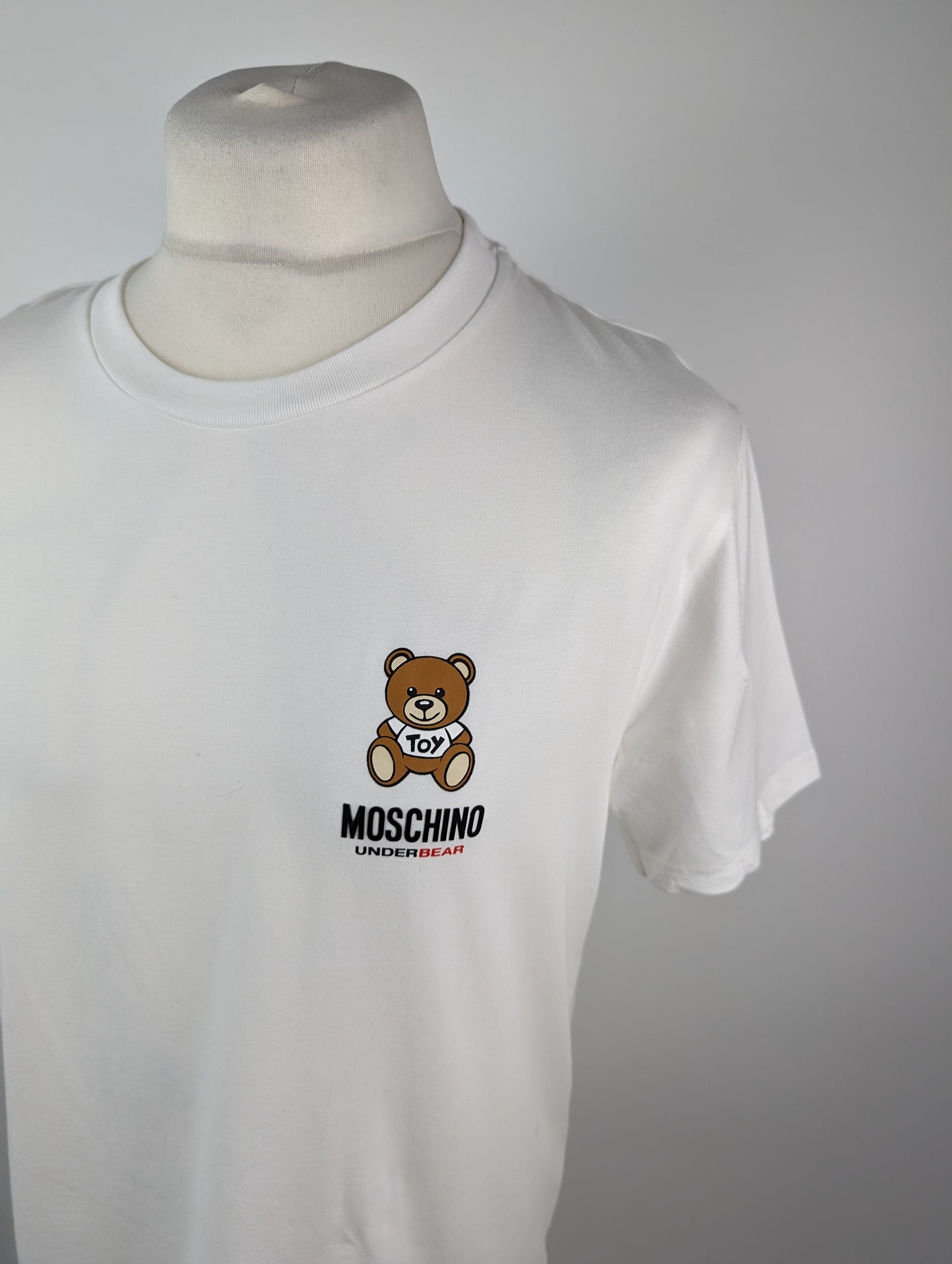 MOSCHINO Mens Small Bear T Shirt - White