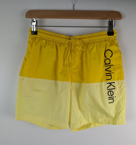 Calvin Klein Colour Block Swim Shorts Junior Boys - Yellow