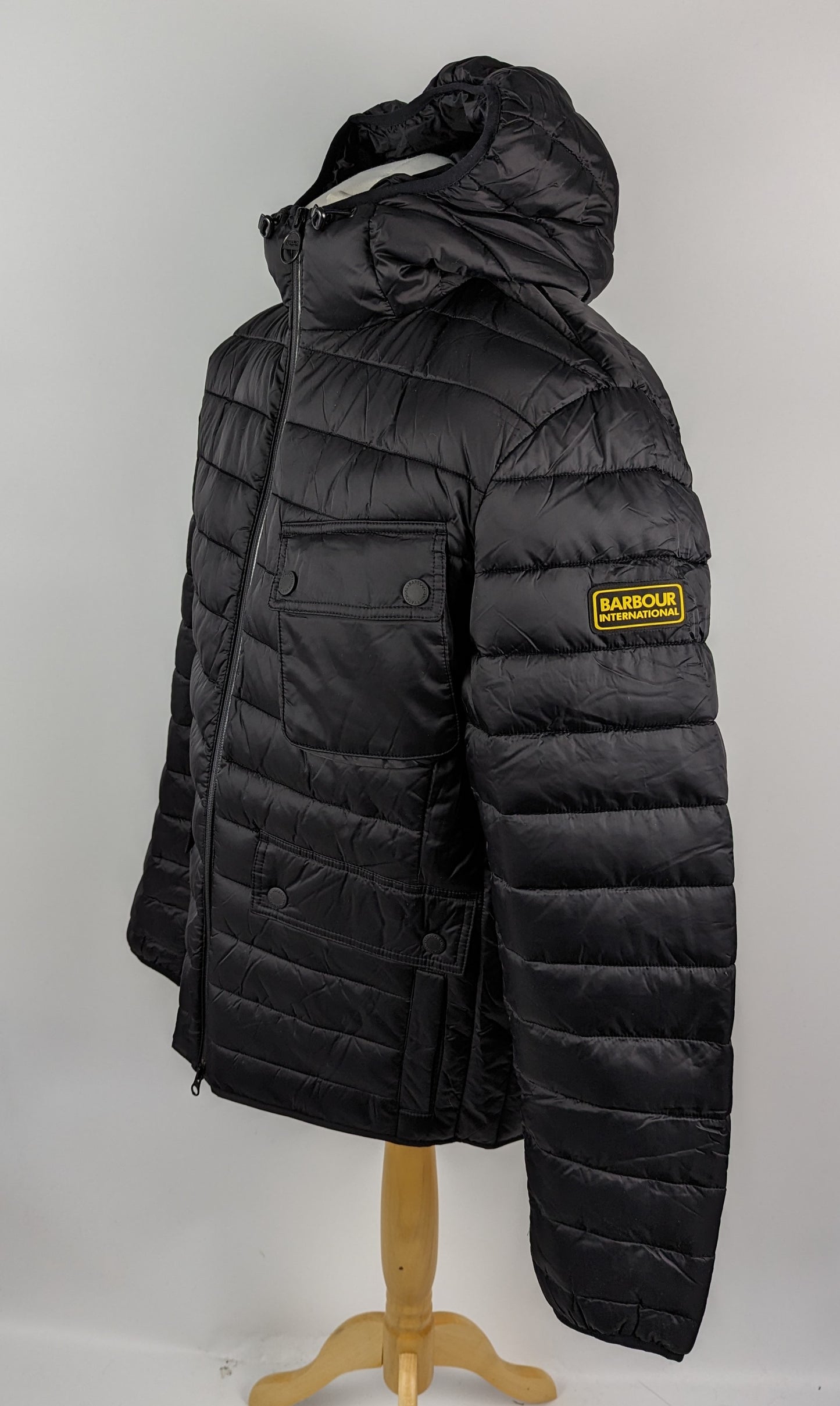 BARBOUR INTERNATIONAL Racer Ouston Hooded Quilted Jacket - Black