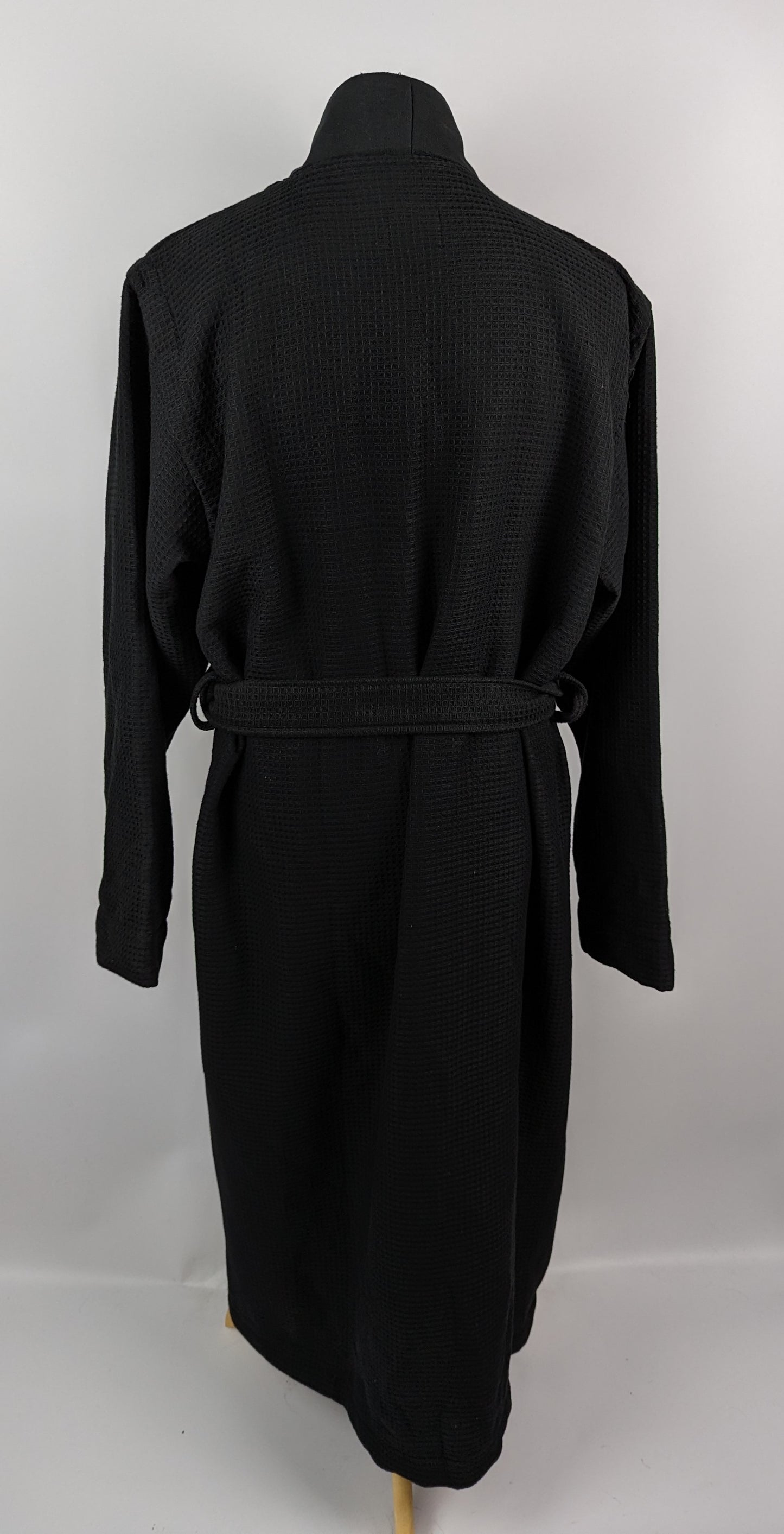 BOSS Waffle Kimono Mens Dressing Gown - Black