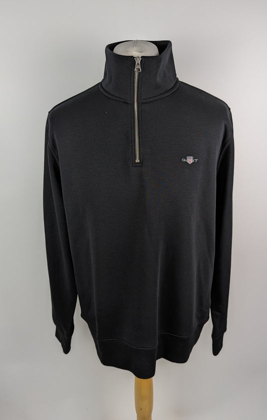 GANT Mens Shield Half-Zip Jumper - Black