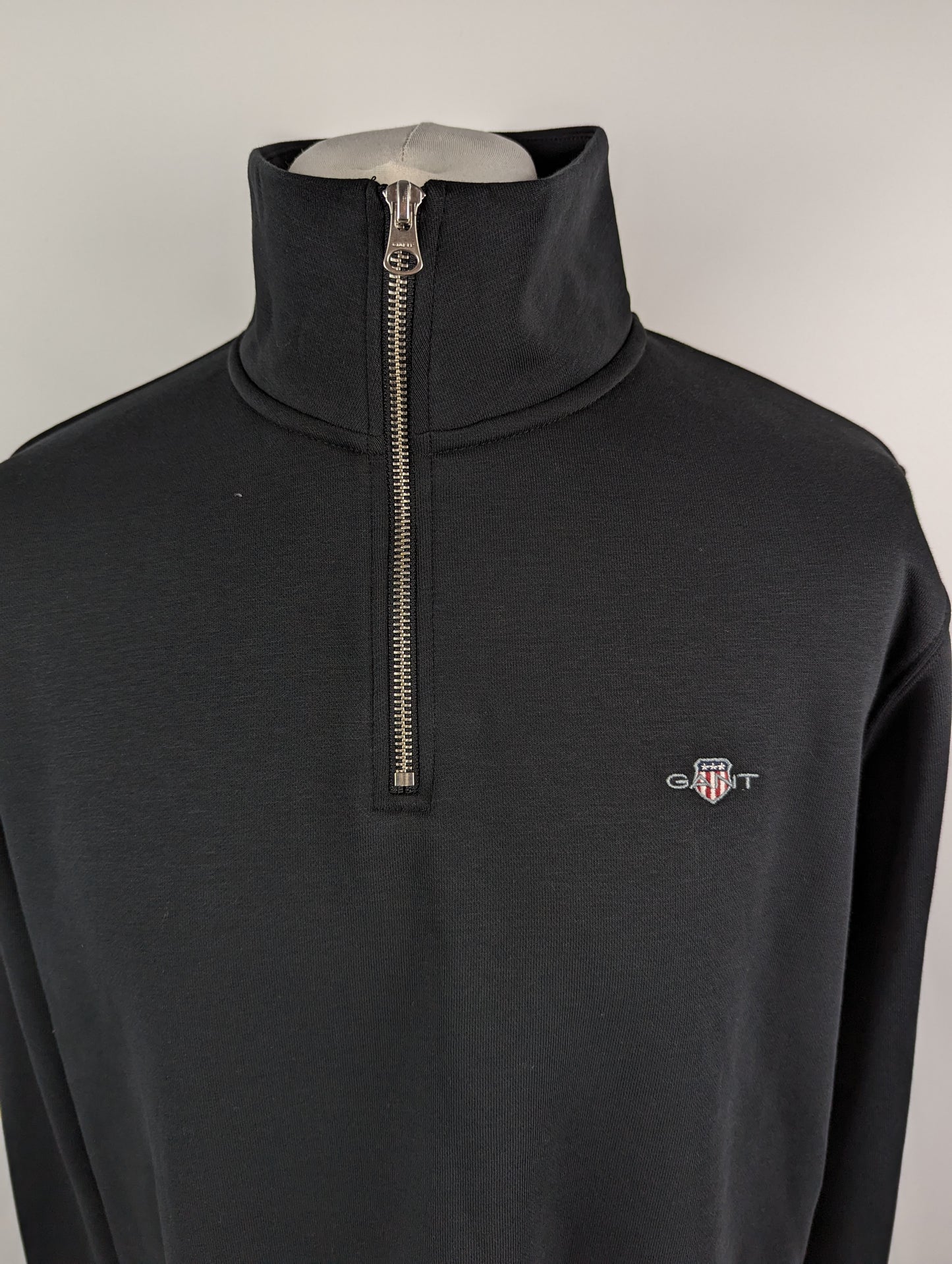 GANT Mens Shield Half-Zip Jumper - Black