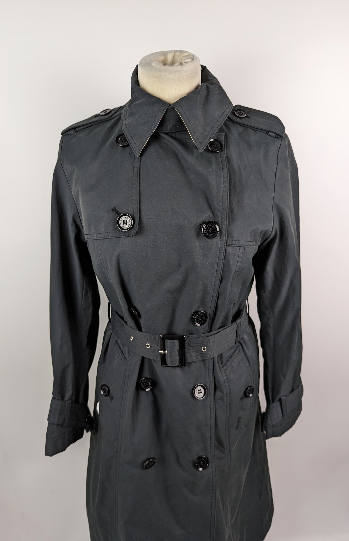 BARBOUR Beal Ladies Showerproof Trench Coat - Black