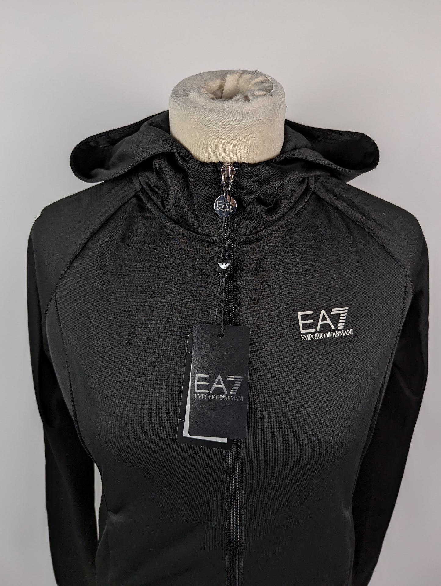 Emporio Armani EA7 Logo Poly Hooded Jacket - Black