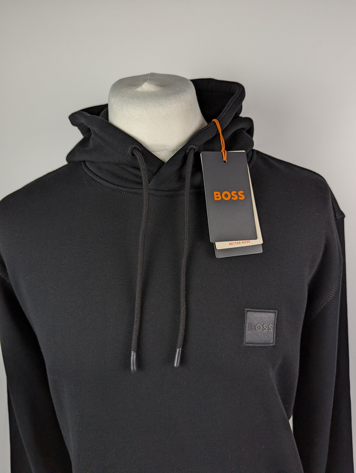 BOSS Wetalk Logo Patch Hoodie - Black