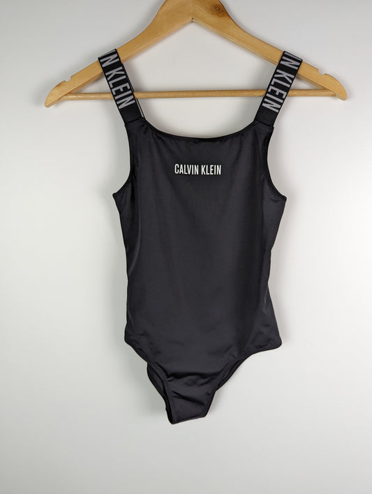 CALVIN KLEIN Girls Logo Swimsuit - Black