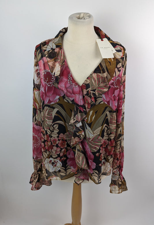 TED BAKER Cristii Blouse - Black / Pink