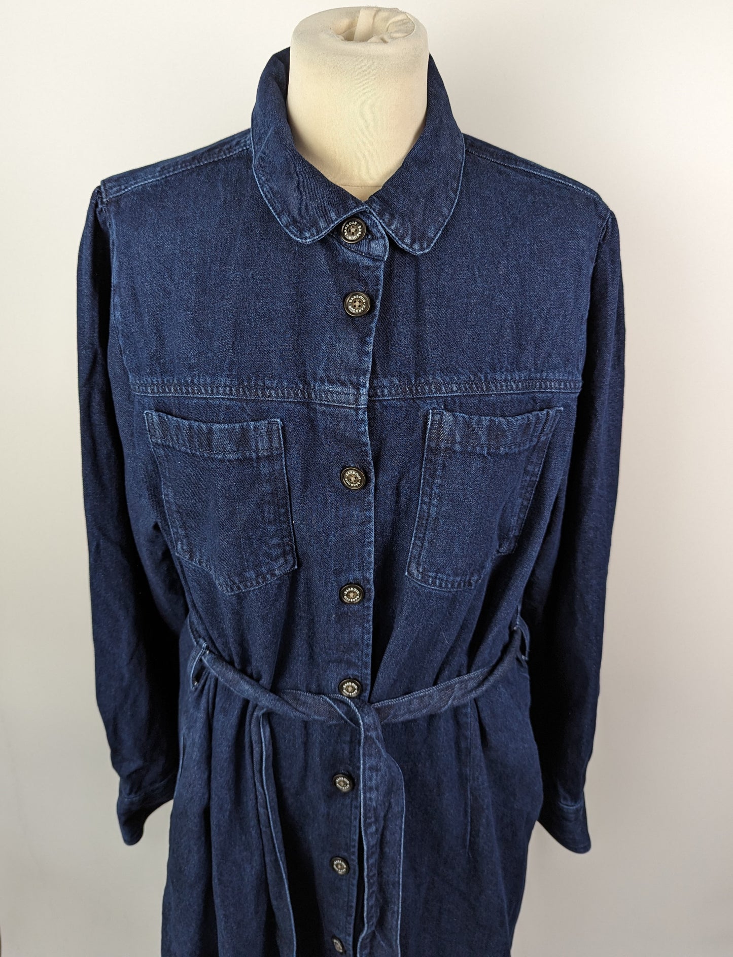 BARBOUR Womens Adria Denim Dress - Blue