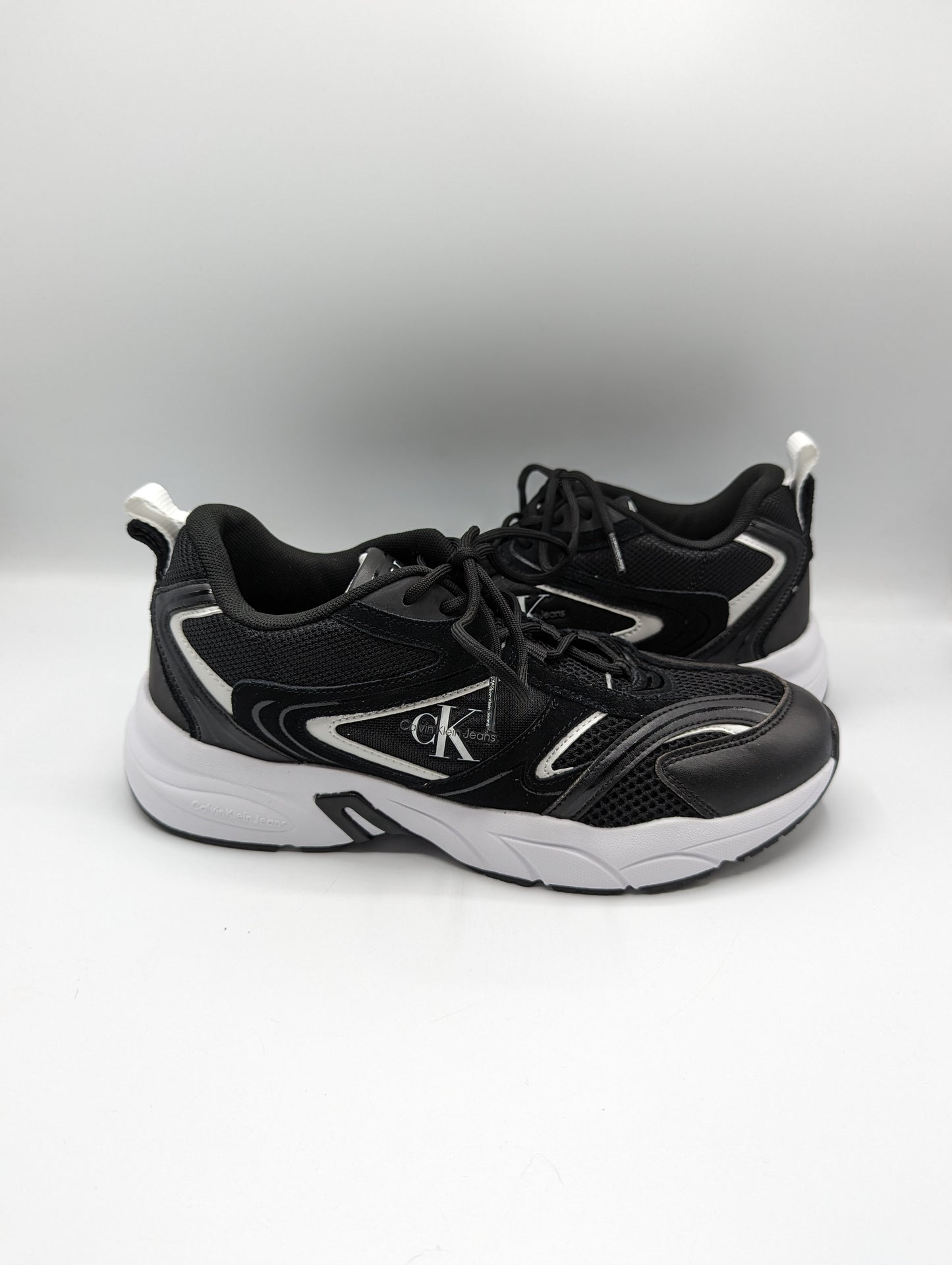 CALVIN KLEIN Retro Tennis Trainers - Black / White