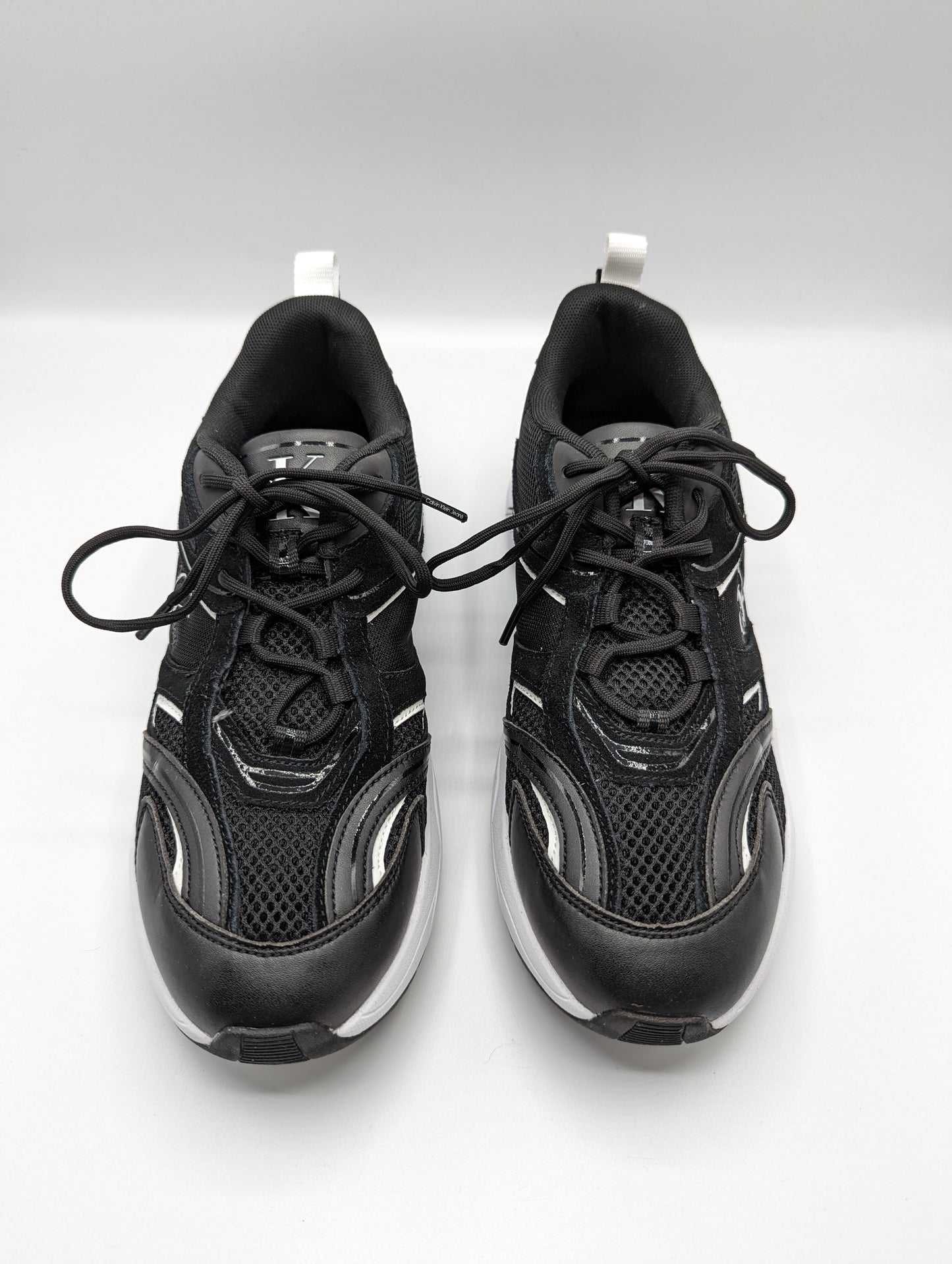 CALVIN KLEIN Retro Tennis Trainers - Black / White