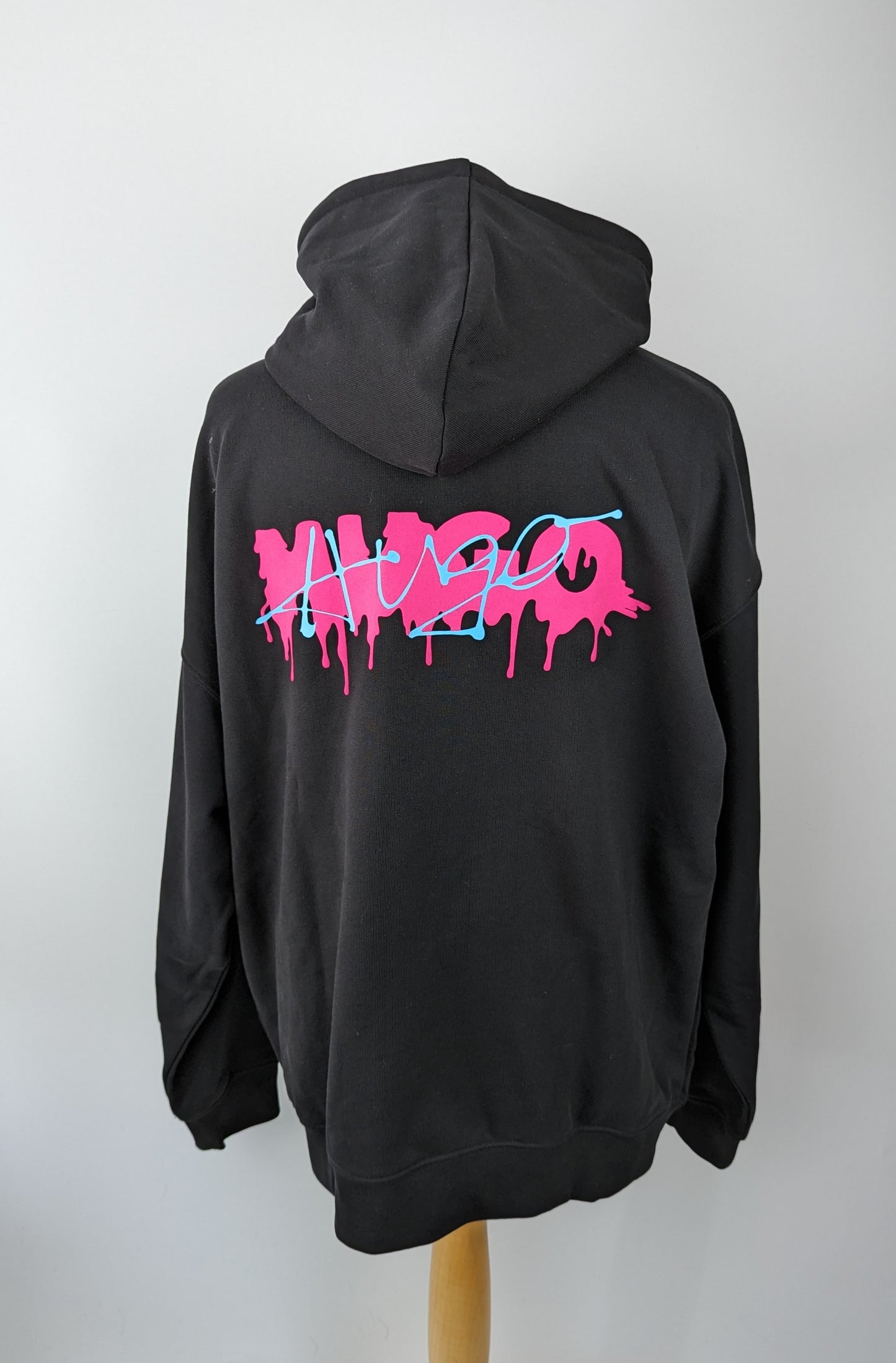 HUGO Dreezes Mens Oversized Hoodie - Black / Pink