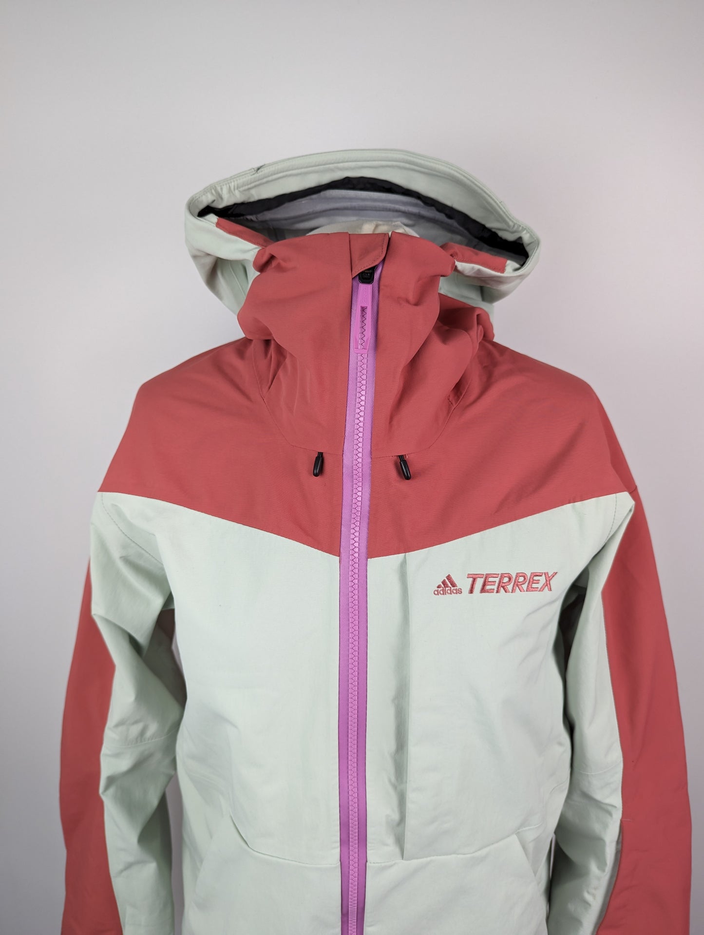 Adidas Terrex 3l post-consumer nylon snow jacket Womens - Wonred/Lingrn