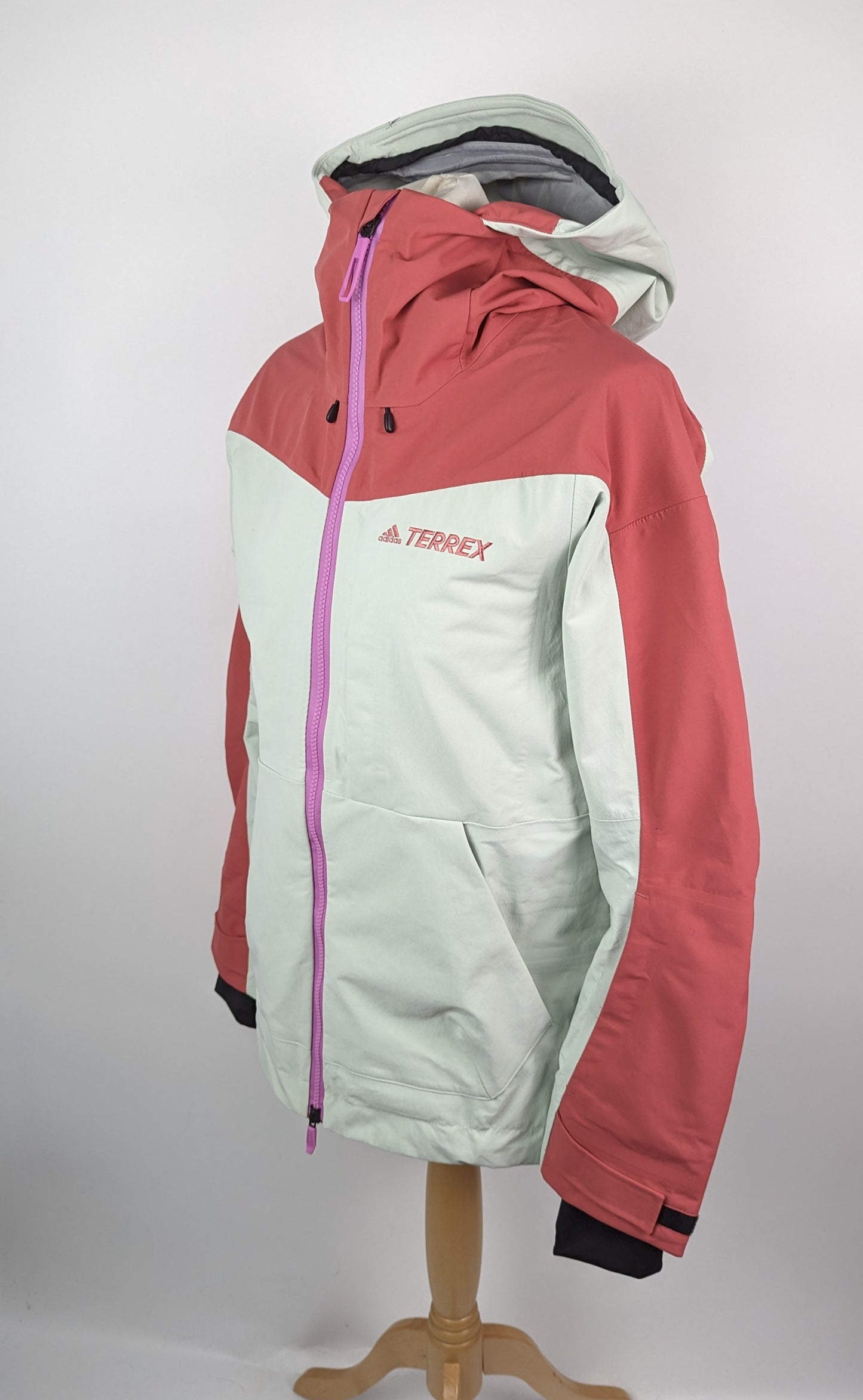 Adidas Terrex 3l post-consumer nylon snow jacket Womens - Wonred/Lingrn