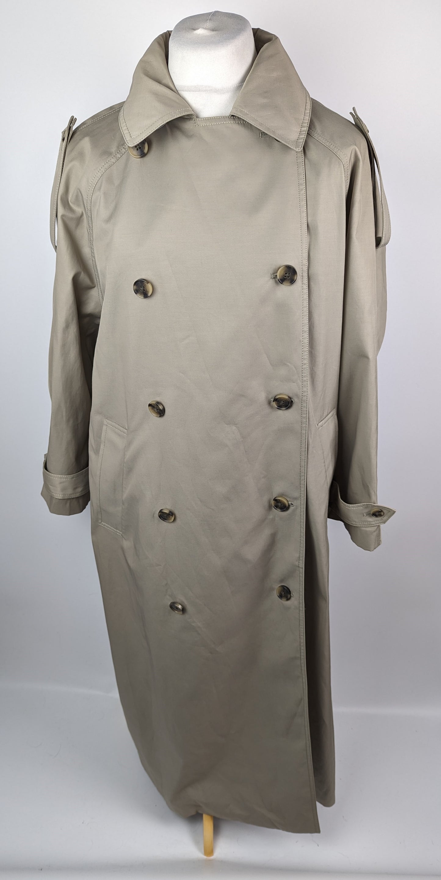 CALVIN KLEIN Womens Oversized Trench Coat - Seneca Grey/Saige