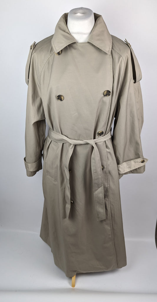 CALVIN KLEIN Womens Oversized Trench Coat - Seneca Grey/Saige