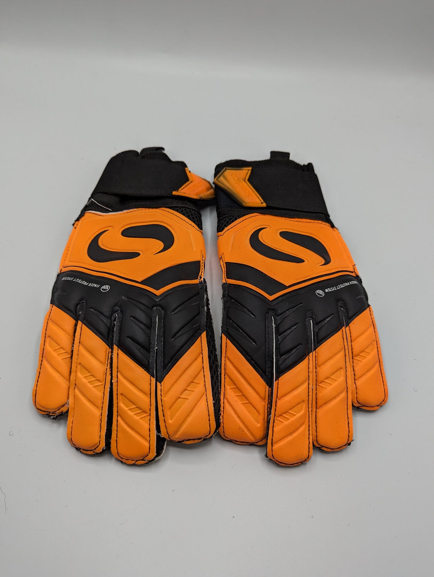 Sondico EliteProtech Mens Goalkeeper Gloves FingerSave - Orange/Black