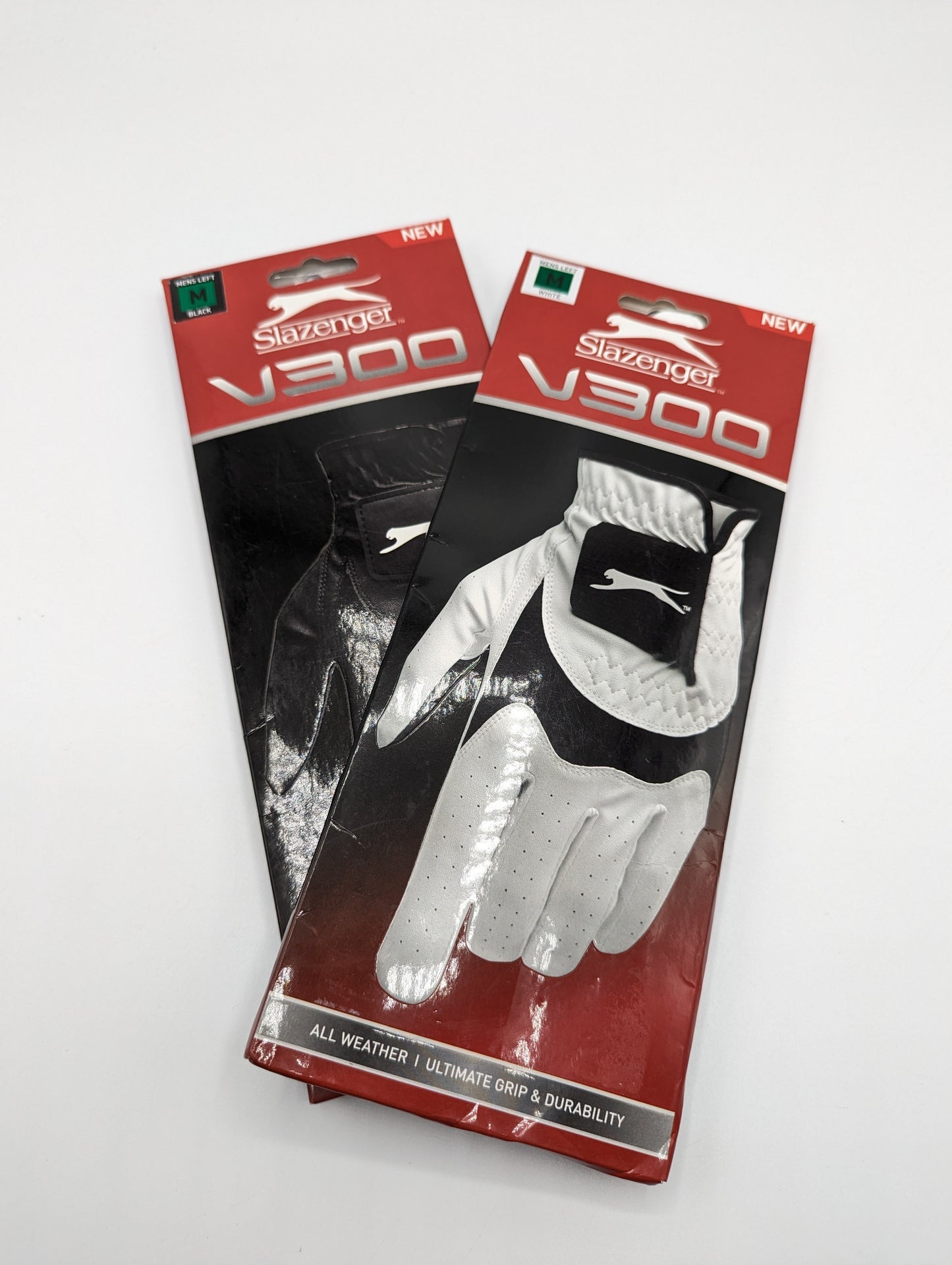 X2 SlazengerV300 Mens Golf Gloves - Black & White