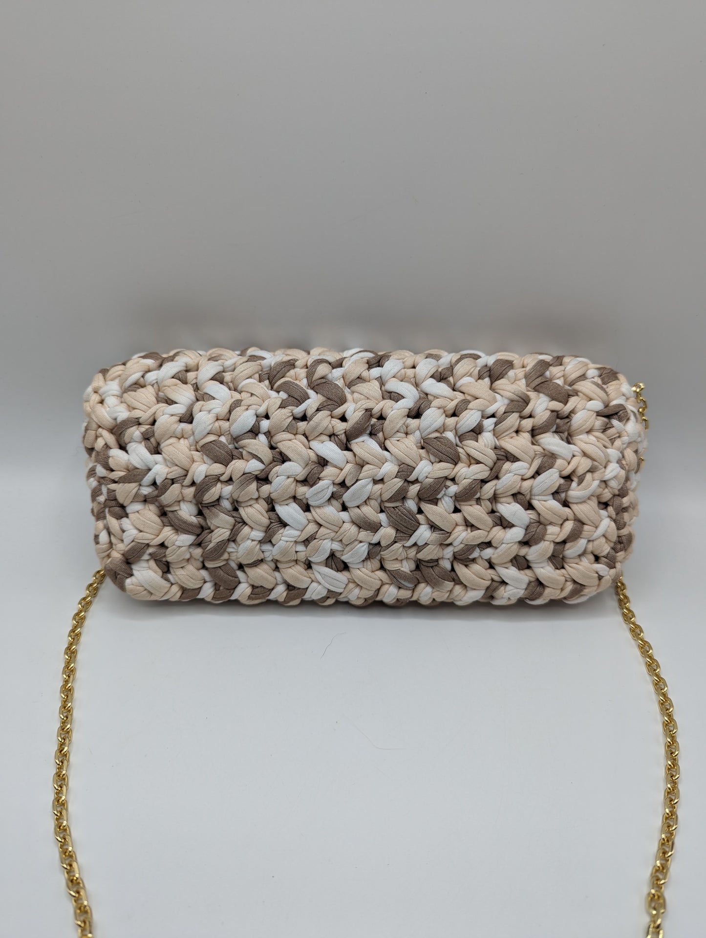 LOVE MOSCHINO Crochet Shoulder Bag - Beige / Brown