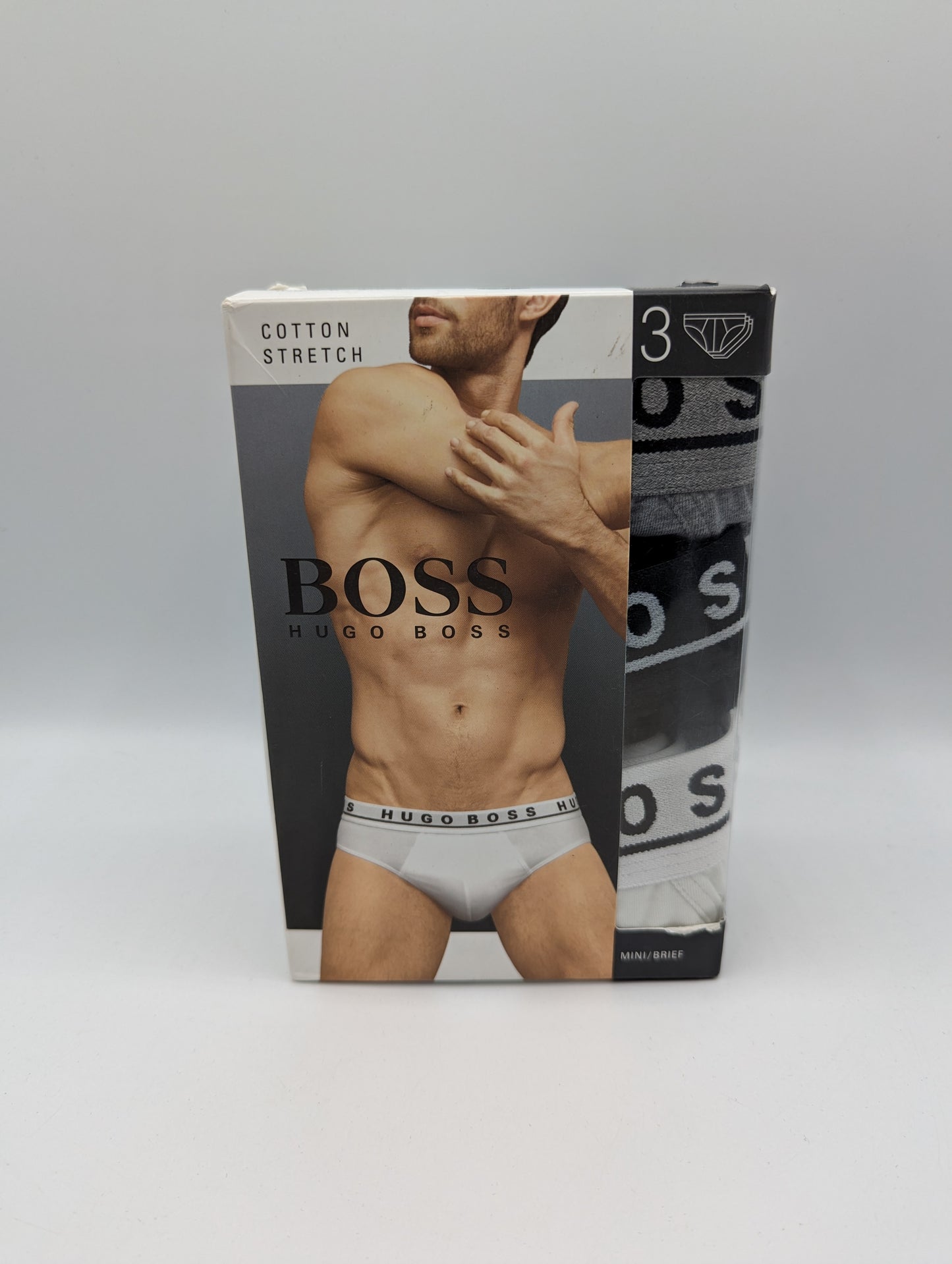 BOSS 3 Pack Cotton Briefs Mens - Black / Grey / White