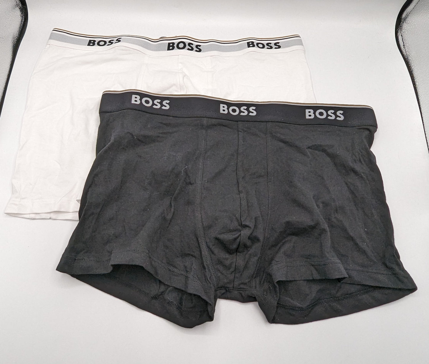 BOSS 2 Pack Bold Boxer Shorts - Black / White