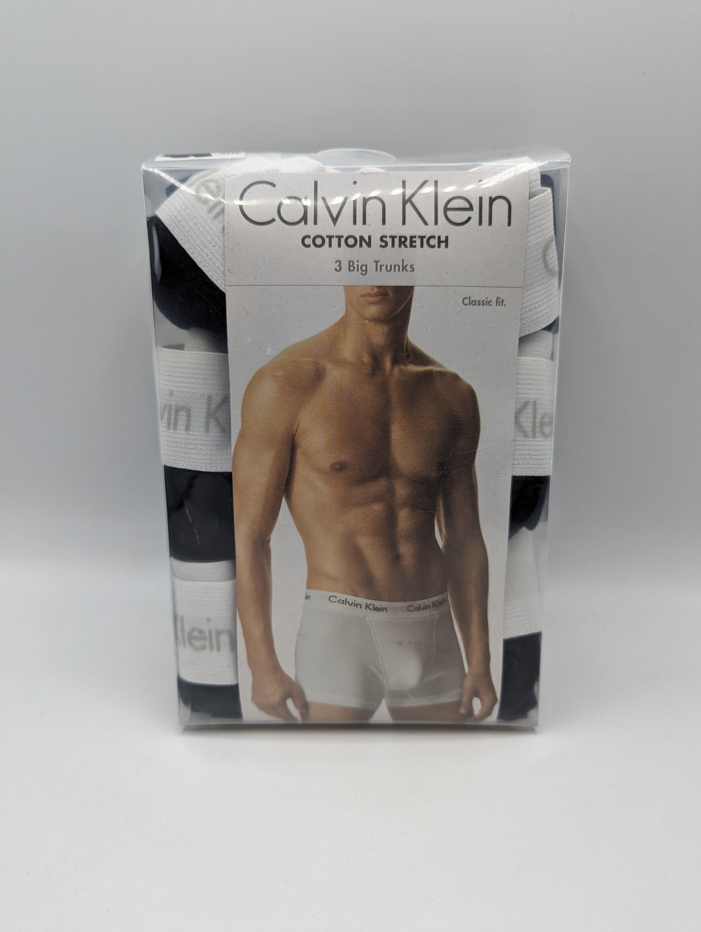 CALVIN KLEIN 3 Pack Cotton Stretch Big Boxer Trunks - Black